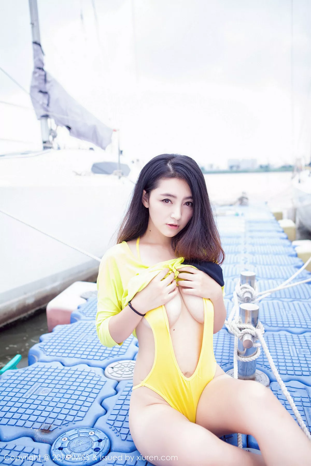 秀人集.com_[IMISS爱蜜社]Vol.017_嫩模夏茉GIGI黄色连体泳装木瓜奶极致诱惑写真64P