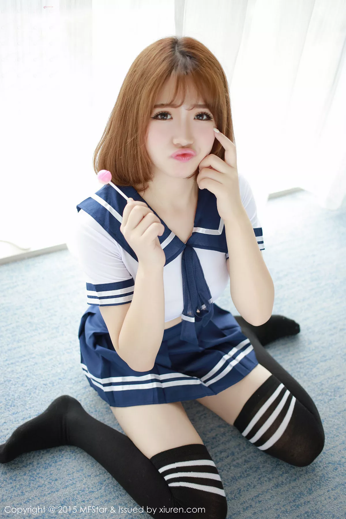 秀人集.com_[MFStar模范学院]Vol.020_嫩模徐cake性感高腰水手服半露豪乳甜蜜诱惑写真52P