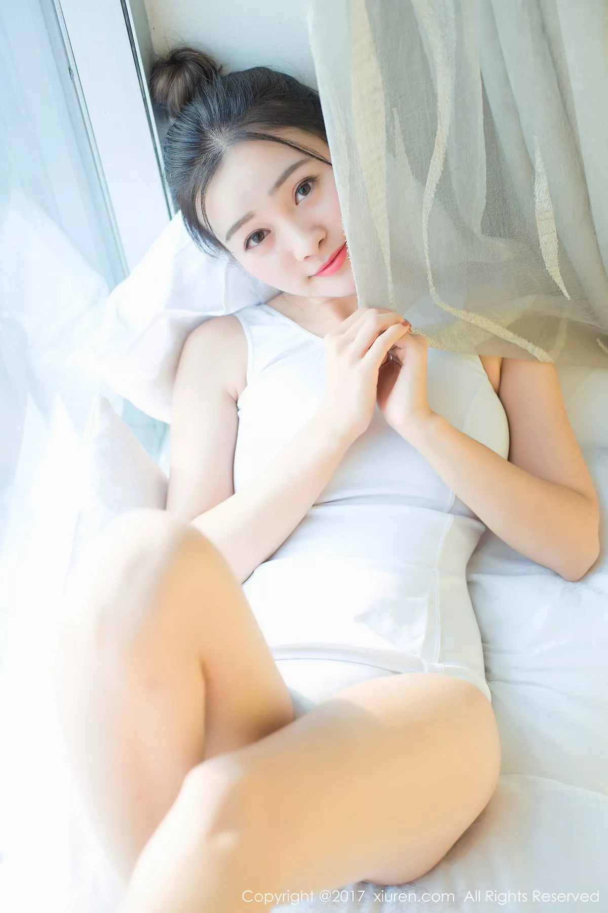 秀人集.com_[XiuRen秀人网]No.684_嫩模芈琳娜居家蓝色低胸体操服秀美胸白色死库水性感写真62P