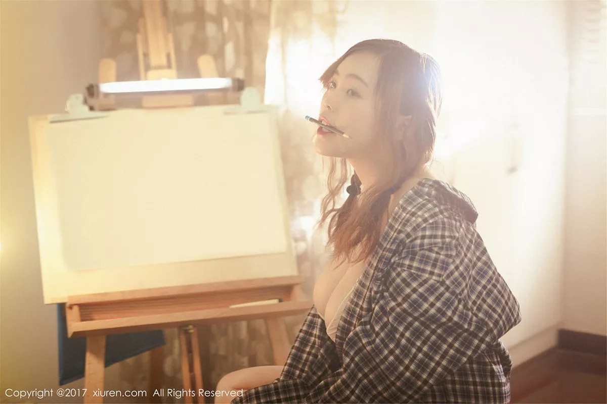 秀人集.com_[XiuRen秀人网]No.754_嫩模米爱Demon格子衬衫下半透内衣秀傲人美乳完美诱惑写真50P