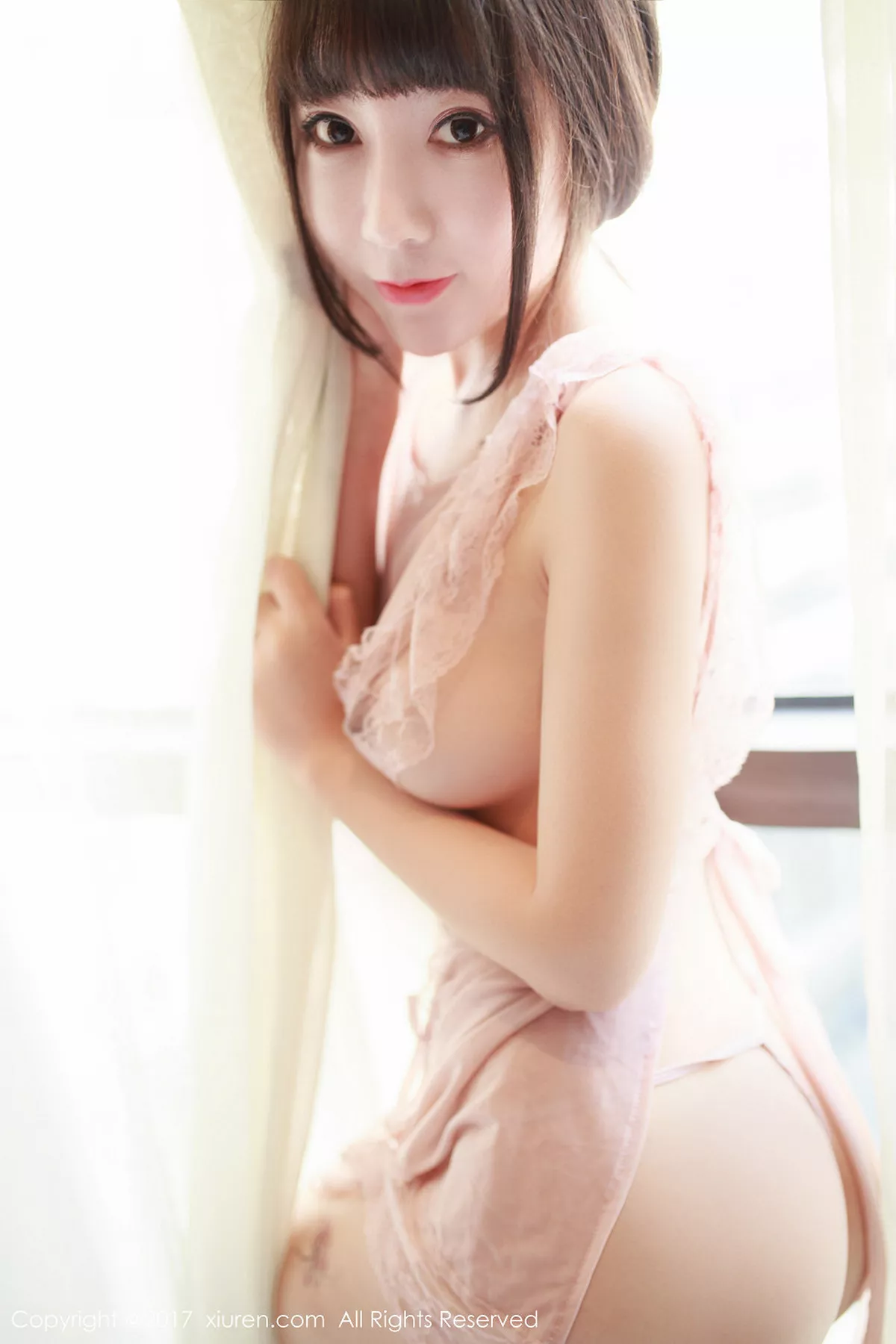 秀人集.com_[XiuRen秀人网]No.788_嫩模夏笑笑Summer居家私房粉红睡裙真空秀豪乳翘臀诱惑写真41P