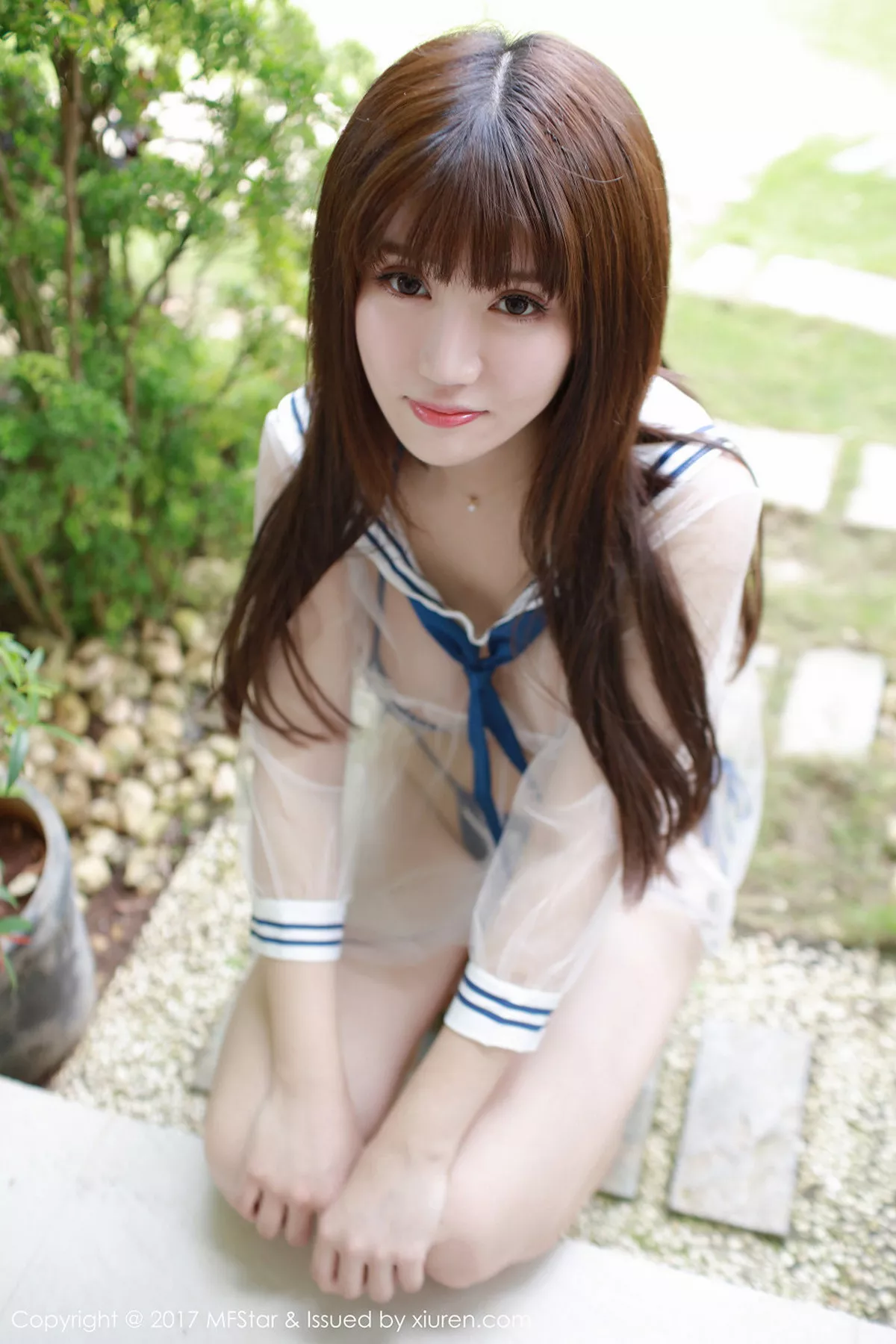 秀人集.com_[MFStar模范学院]Vol.105_嫩模K8傲娇萌萌薄荷岛旅拍性感肚兜加丁字裤诱惑写真45P