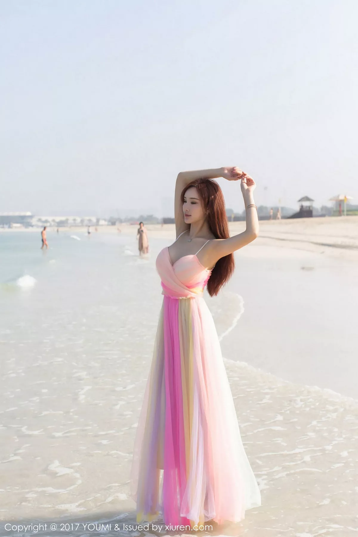秀人集.com_[YouMi尤蜜荟]Vol.092_嫩模土肥圆矮挫穷海边沙滩清新唯美风彩色长裙性感写真44P