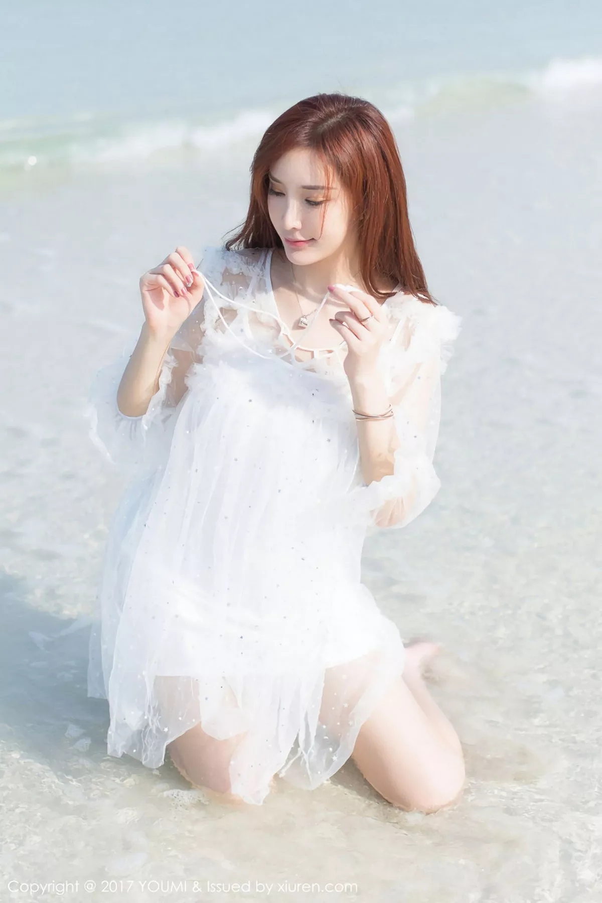 秀人集.com_[YouMi尤蜜荟]Vol.092_嫩模土肥圆矮挫穷海边沙滩清新唯美风彩色长裙性感写真44P
