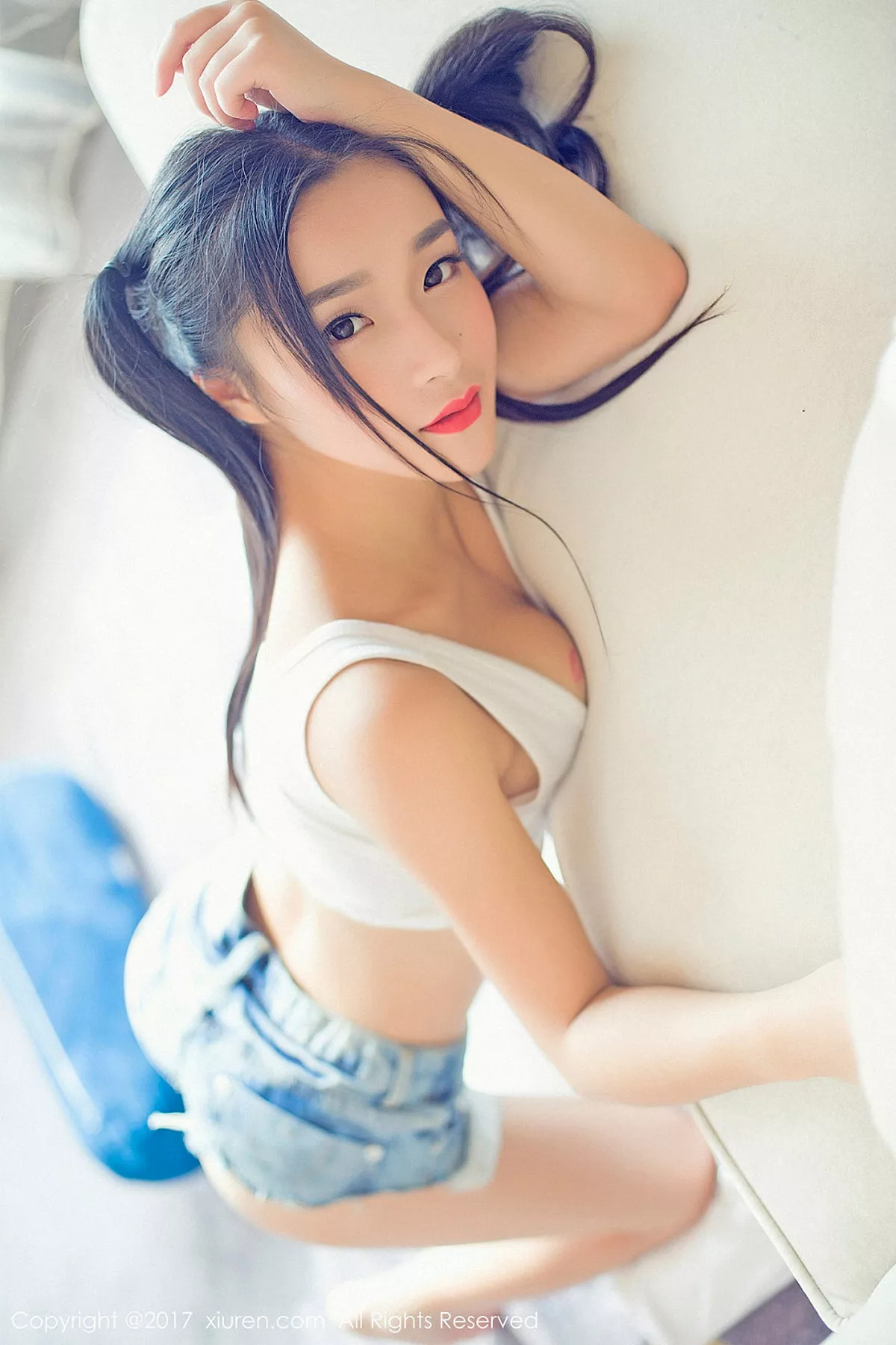 秀人集.com_[XiuRen秀人网]No.883_嫩模绮梦Cherish齐逼牛仔裤配白色内衣紧身秀完美身材写真46P