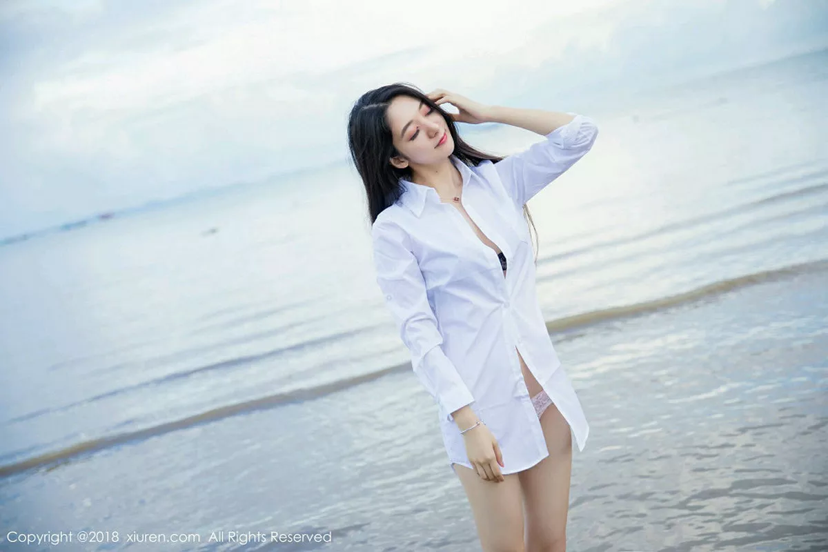 秀人集.com_[XiuRen秀人网]No.962_嫩模小热巴甲米旅拍性感白衬衫配蕾丝内衣妩媚诱惑写真43P