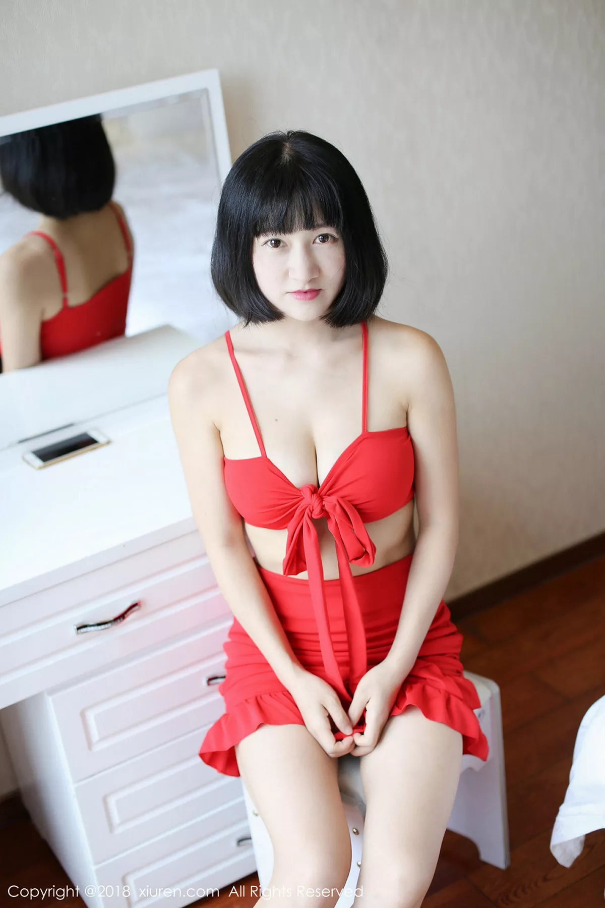 秀人集.com_[XiuRen秀人网]No.1001_嫩模小探戈居家私房白色内衣配牛仔短裙秀豪乳诱惑写真41P