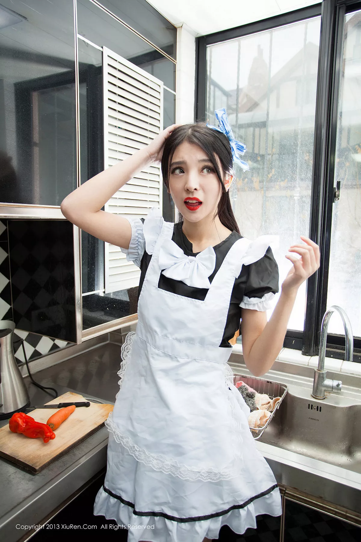秀人集.com_[XiuRen秀人网]No.066_绝美女神陈大榕黑色女仆装性感厨娘系列写真秀110P
