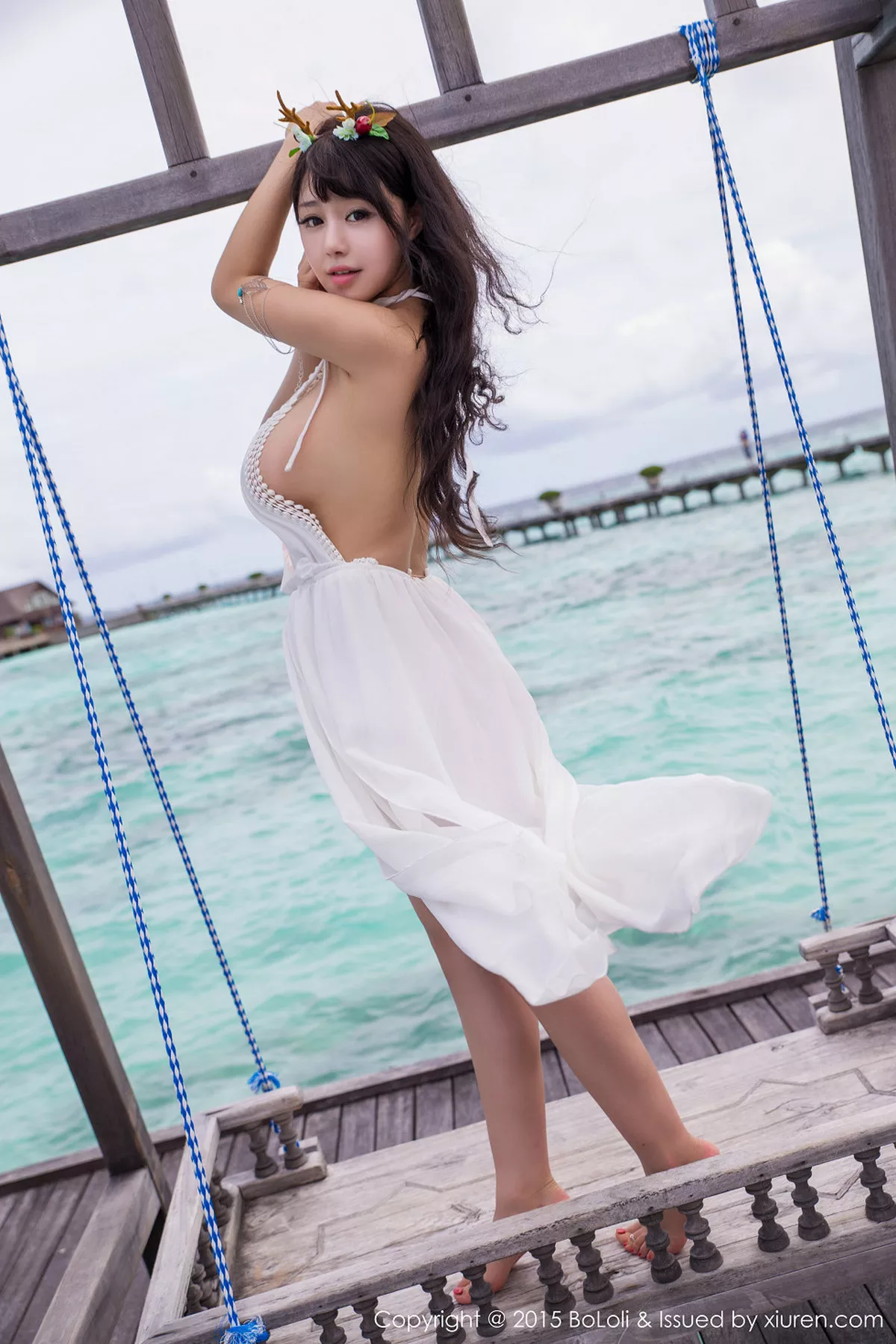 秀人集.com_[BoLoli波萝社]Vol.042_嫩模Barbie可儿马尔代夫旅拍黑色内衣秀童颜巨乳写真46P