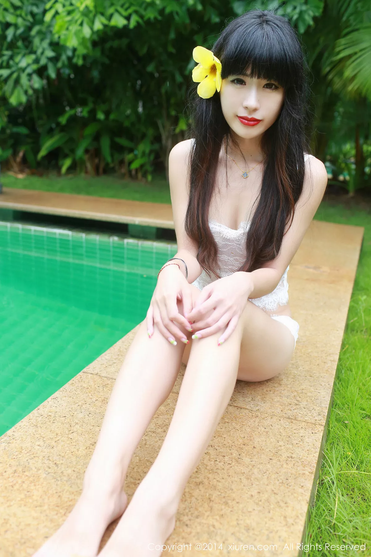 秀人集.com_[XiuRen秀人网]No.214_嫩模刘雪妮Verna白色蕾丝情趣内衣透视秀美乳诱惑写真46P