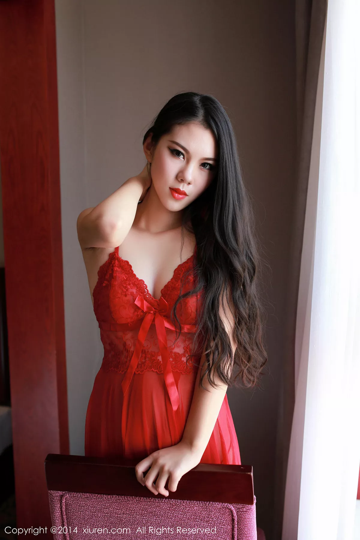 秀人集.com_[XiuRen秀人网]No.235_嫩模米尔Dear红色薄纱睡裙性感情趣内衣系列完美诱惑写真72P
