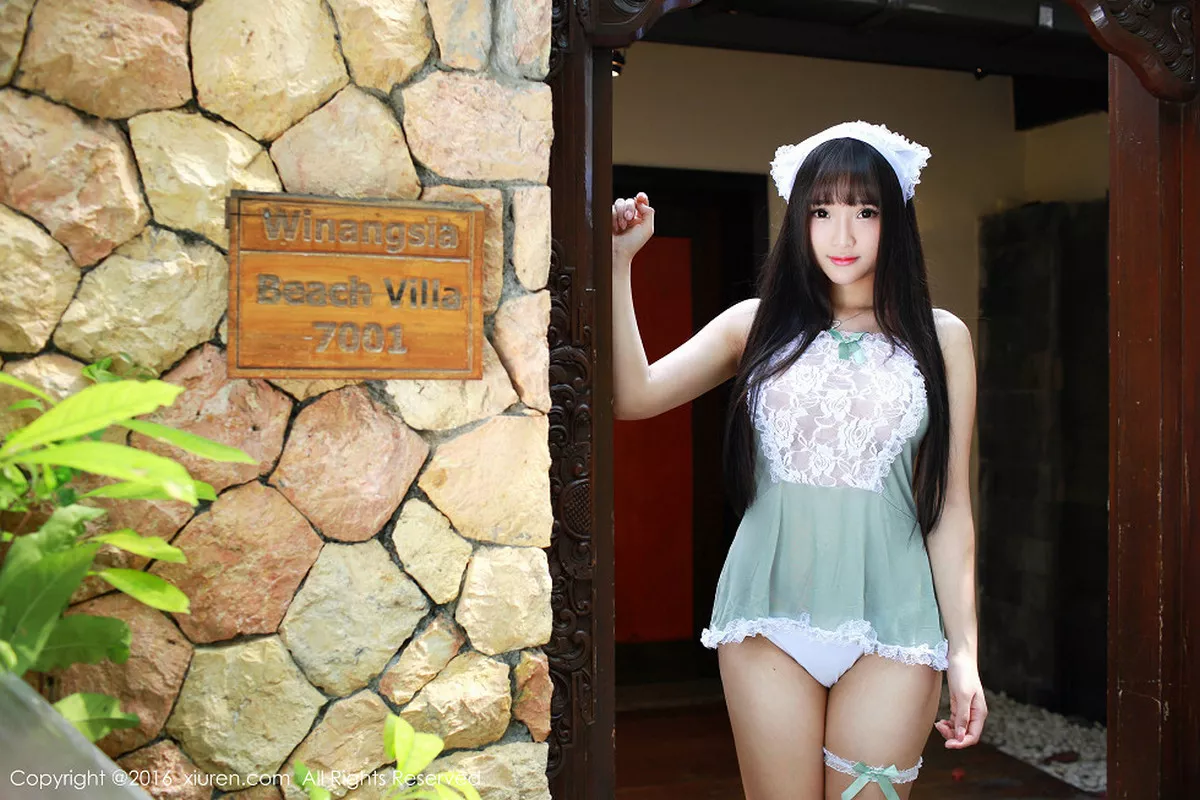 秀人集.com_[XiuRen秀人网]No.463_嫩模夏瑶baby女仆制服露半球卡通装豪乳美臀诱惑写真52P