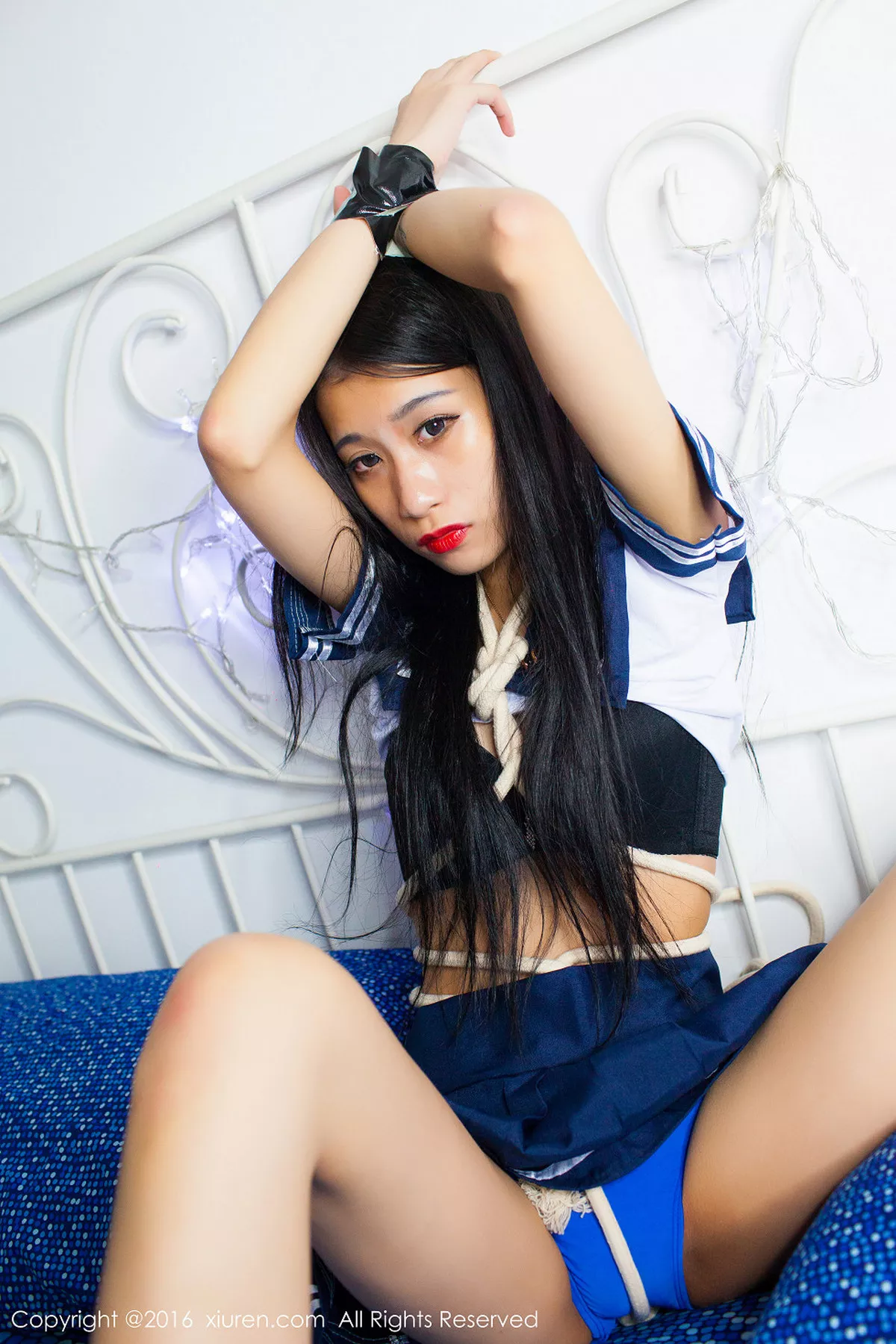 秀人集.com_[XiuRen秀人网]No.637_嫩模黃煒婷Tina空乘制服蓝色短裙秀黄色内裤性感迷人写真53P