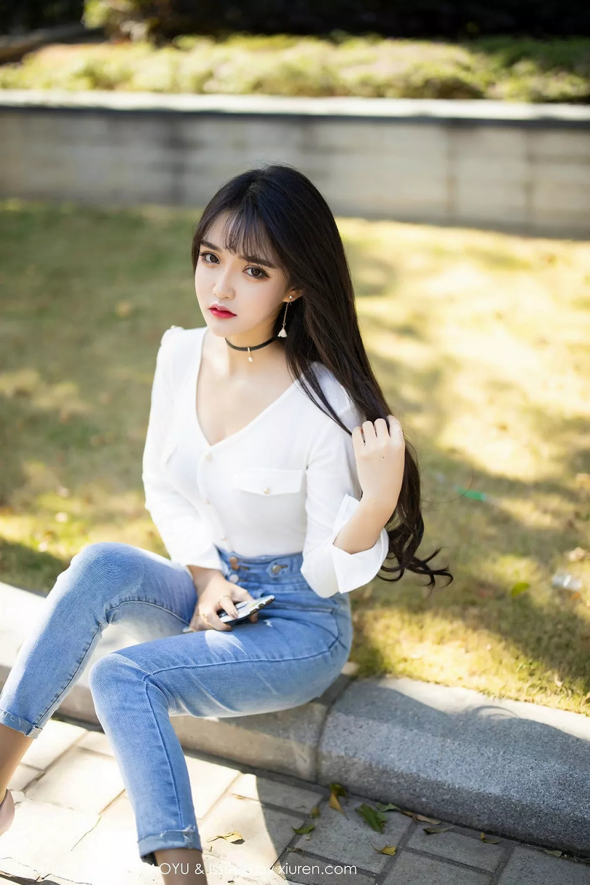 秀人集.com_[XiaoYu画语界]Vol.212_嫩模Miko酱吖私房脱紧身牛仔裤露超薄肉丝撩人诱惑写真108P