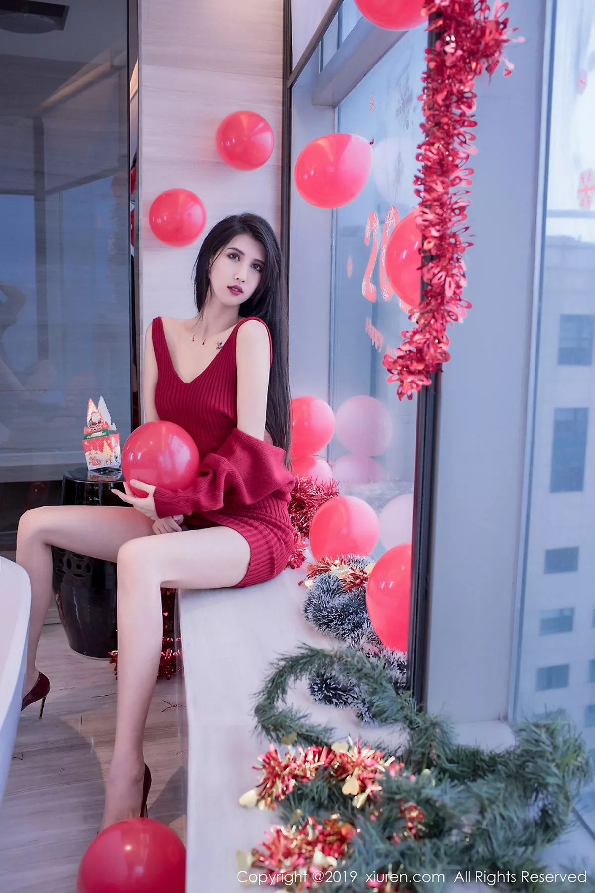 秀人集.com_[XiuRen秀人网]No.1871_高挑美女葛征Model私房圣诞新年主题红色深V圣诞女郎诱惑写真81P