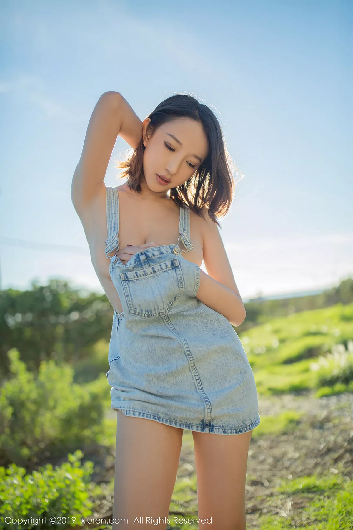 秀人集.com_[XiuRen秀人网]No.1335_嫩模栗子Riz心愿旅拍性感真空牛仔连身裙完美诱惑写真46P