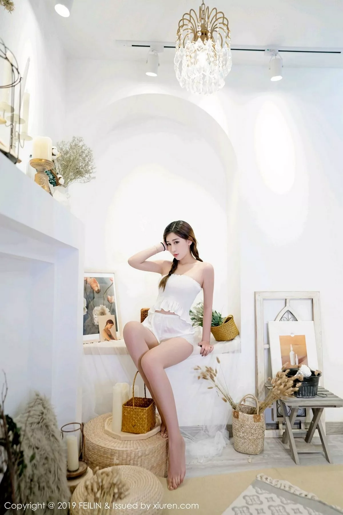 秀人集.com_[FeiLin嗲囡囡]Vol.185_嫩模星星star私房白衬衣配白色蕾丝内衣秀完美身材写真40P