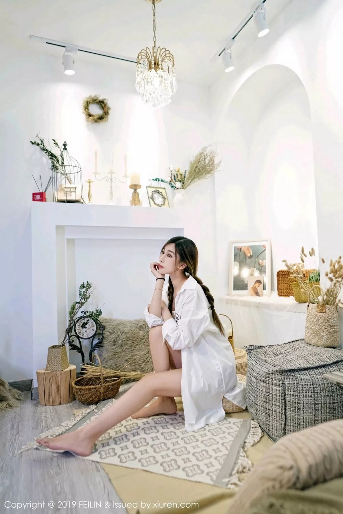 秀人集.com_[FeiLin嗲囡囡]Vol.185_嫩模星星star私房白衬衣配白色蕾丝内衣秀完美身材写真40P