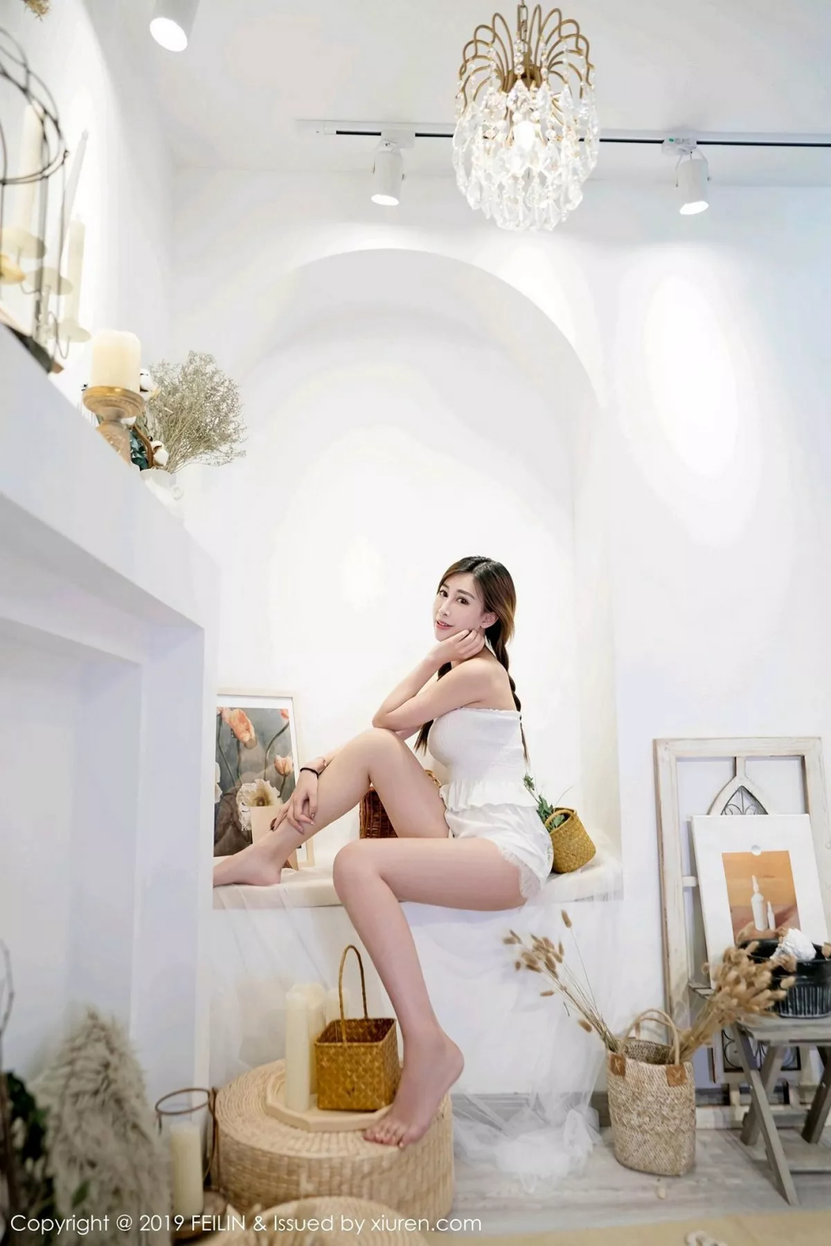 秀人集.com_[FeiLin嗲囡囡]Vol.185_嫩模星星star私房白衬衣配白色蕾丝内衣秀完美身材写真40P