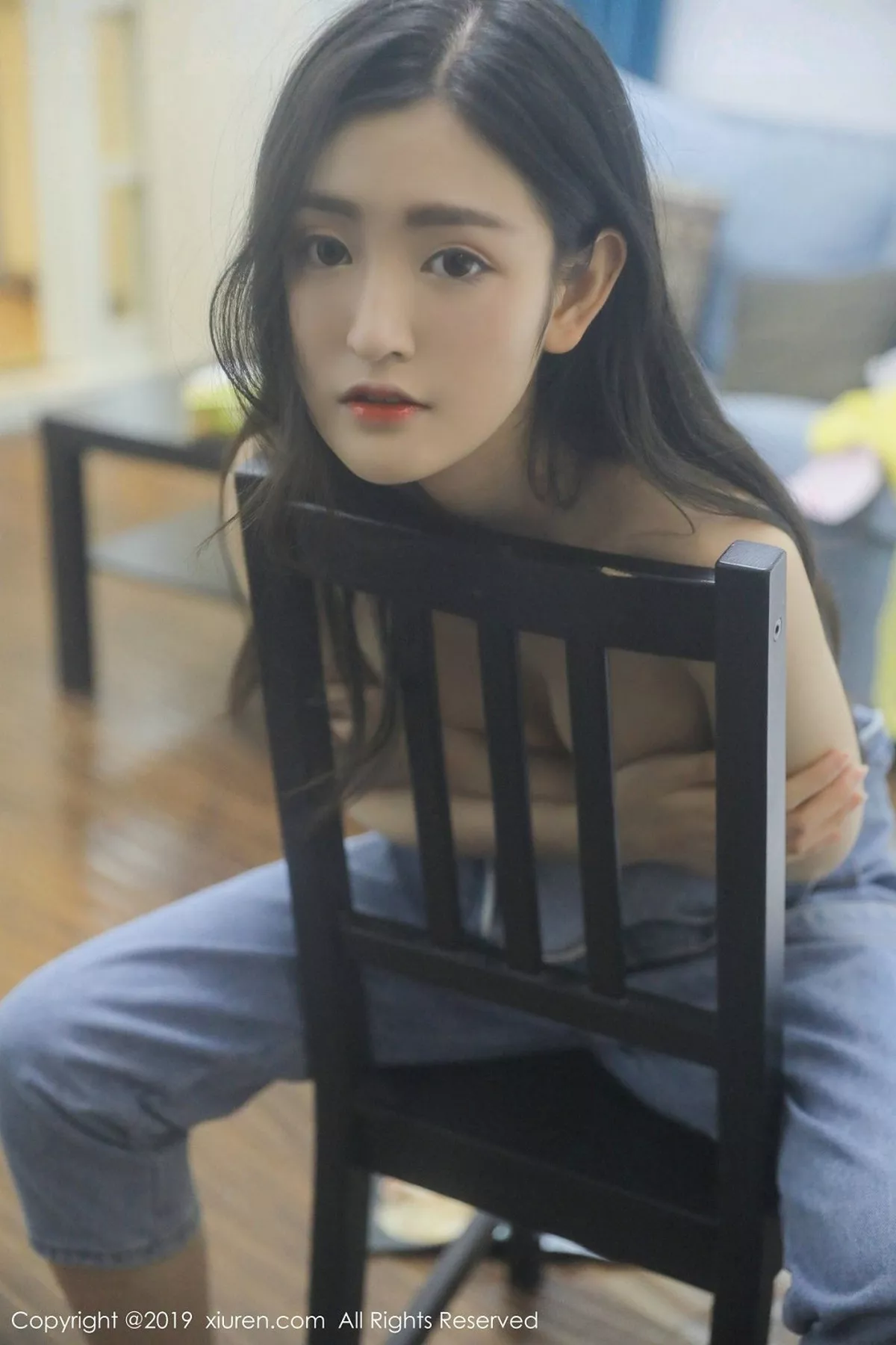 秀人集.com_[XiuRen秀人网]No.1464_嫩模沈梦瑶私房白色蕾丝内衣+吊带牛仔裤半脱露美乳诱惑写真57P