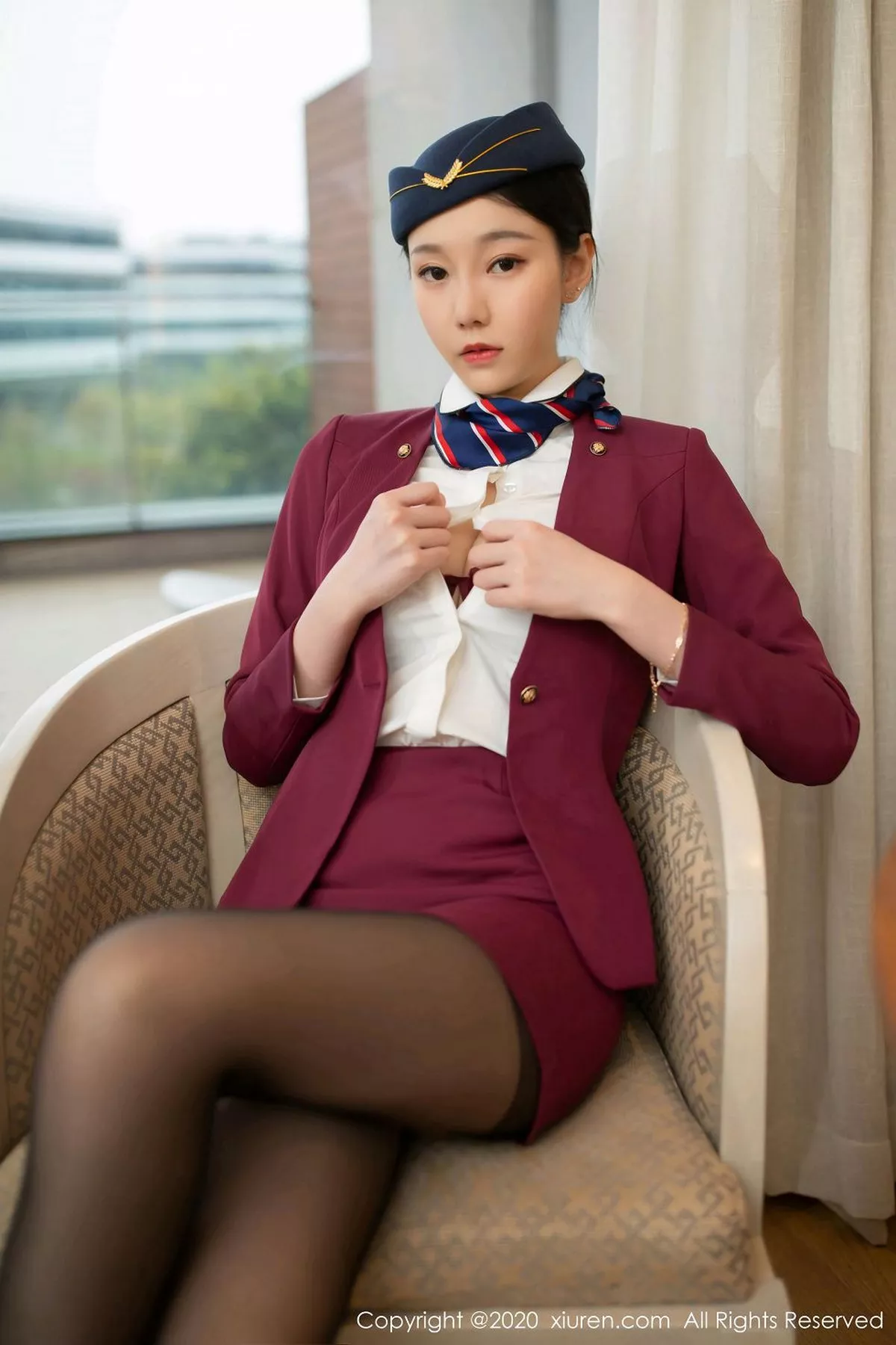 秀人集.com_[XiuRen秀人网]No.2161_嫩模安然Maleah空乘制服主题私房床上半脱露红色内衣完美诱惑写真86P