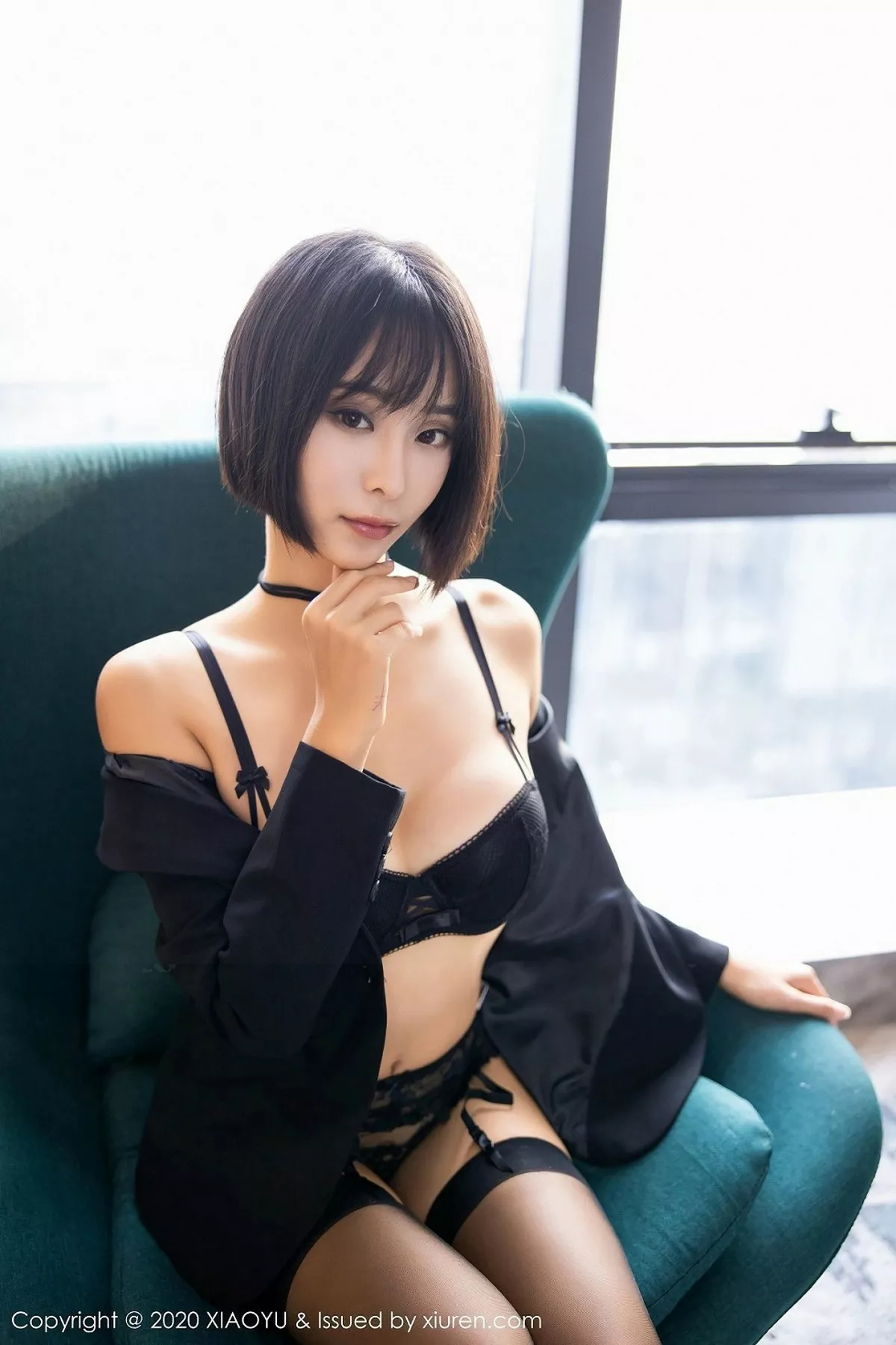 秀人集.com_[XiaoYu画语界]Vol.292_嫩模蓝夏Akasha私房西装制服下黑色内衣配吊带黑丝诱惑写真64P