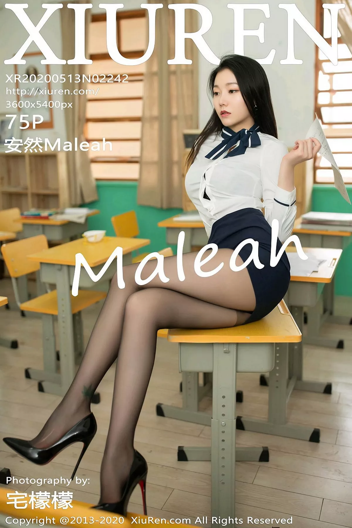 秀人集.com_[XiuRen秀人网]No.2242_嫩模安然Maleah偷窥女教师主题蕾丝内衣配无内黑丝魅惑写真75P