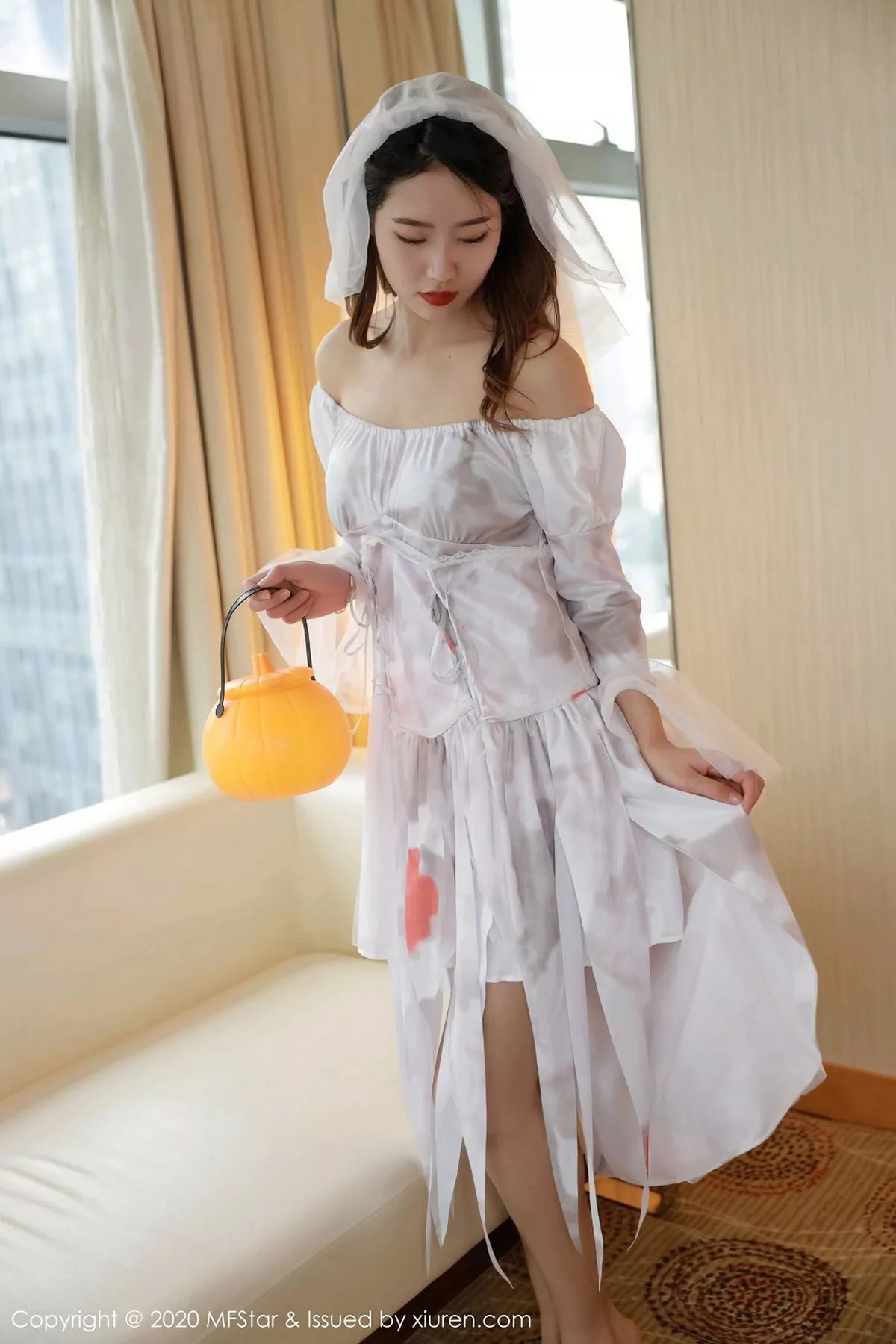 秀人集.com_[MFStar模范学院]Vol.408_嫩模方子萱万圣节鬼新娘主题撩裙露蕾丝内裤诱惑写真61P