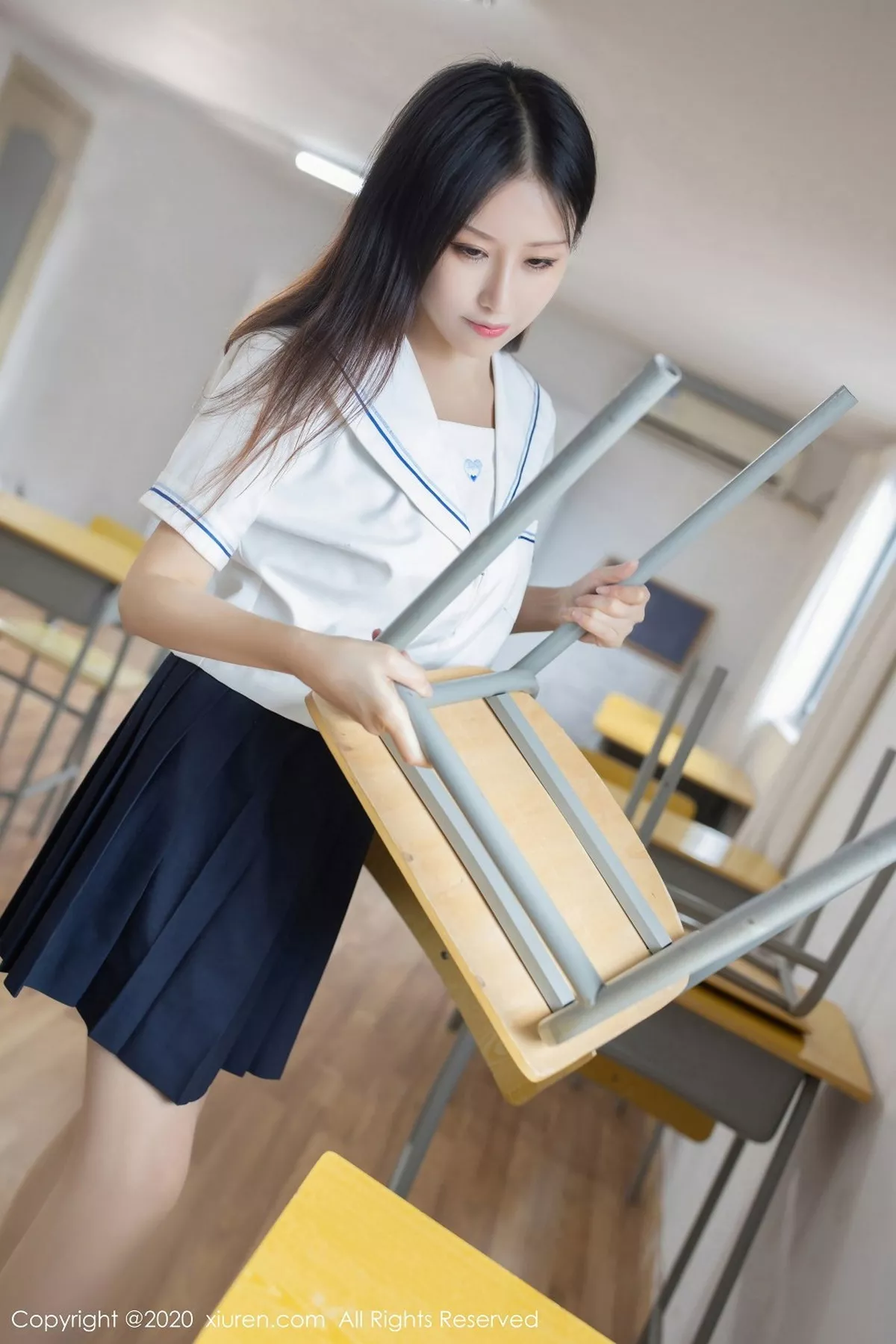 秀人集.com_[XiuRen秀人网]No.2741_嫩模月音瞳教室剧情主题性感内衣配缕空蕾丝内裤极致诱惑写真58P