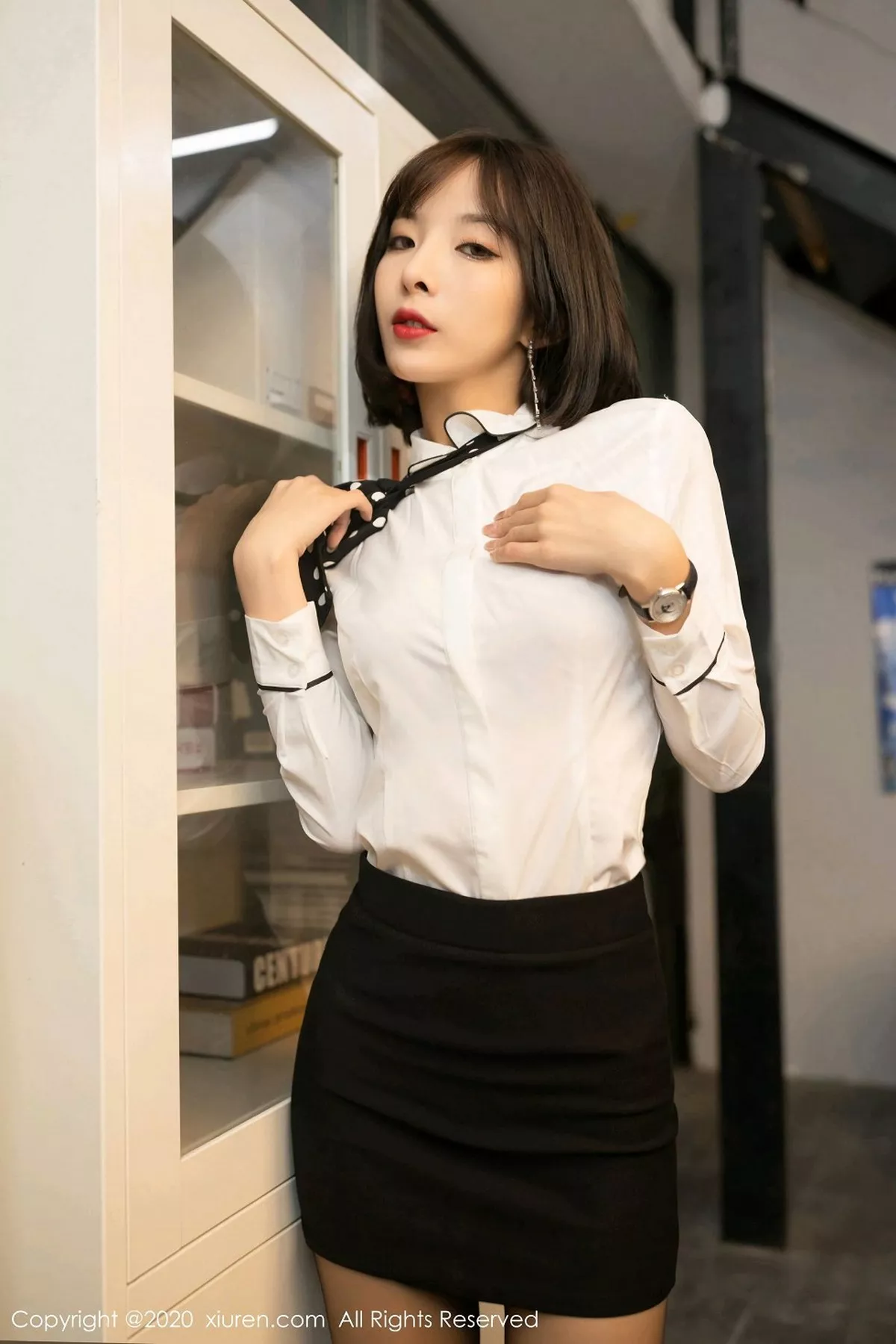 秀人集.com_[XiuRen秀人网]No.2755_嫩模陈小喵办公室邂逅主题超薄黑丝裤袜秀缕空蕾丝内裤诱惑写真90P