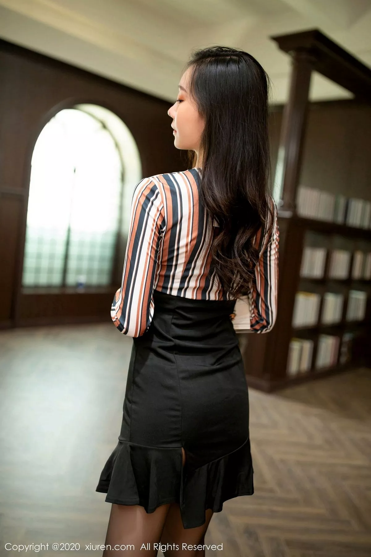 秀人集.com_[XiuRen秀人网]No.2773_嫩模安然Maleah图书馆主题性感内衣配开档黑丝裤袜撩人诱惑写真56P