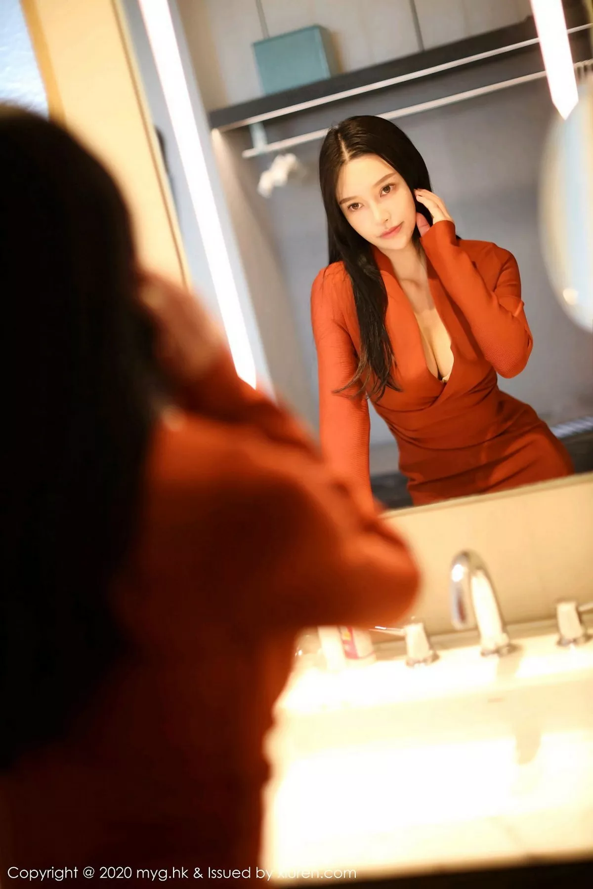 秀人集.com_[MyGirl美媛馆]Vol.466_女神唐琪儿私房脱猩红连身裙露性感内衣蕾丝吊袜诱惑写真45P