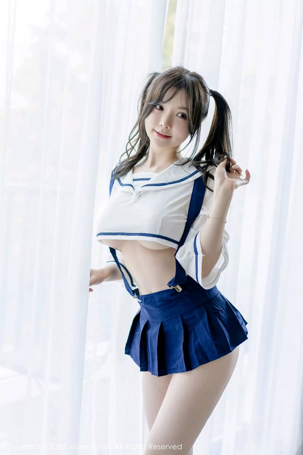 秀人集.com_[XiuRen秀人网]No.2778_女神糯美子Mini清纯双马尾校服主题半脱秀豪乳翘臀诱惑写真35P