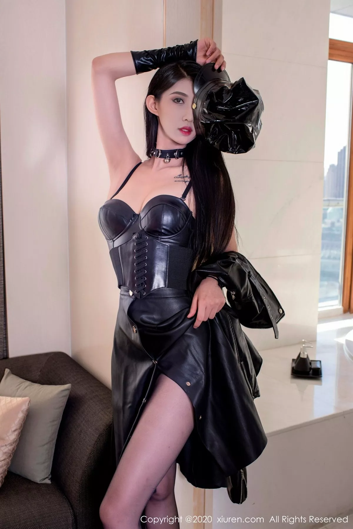 秀人集.com_[XiuRen秀人网]No.2790_嫩模葛征Model私房黑色皮质女王装秀高挑身材迷人诱惑写真62P