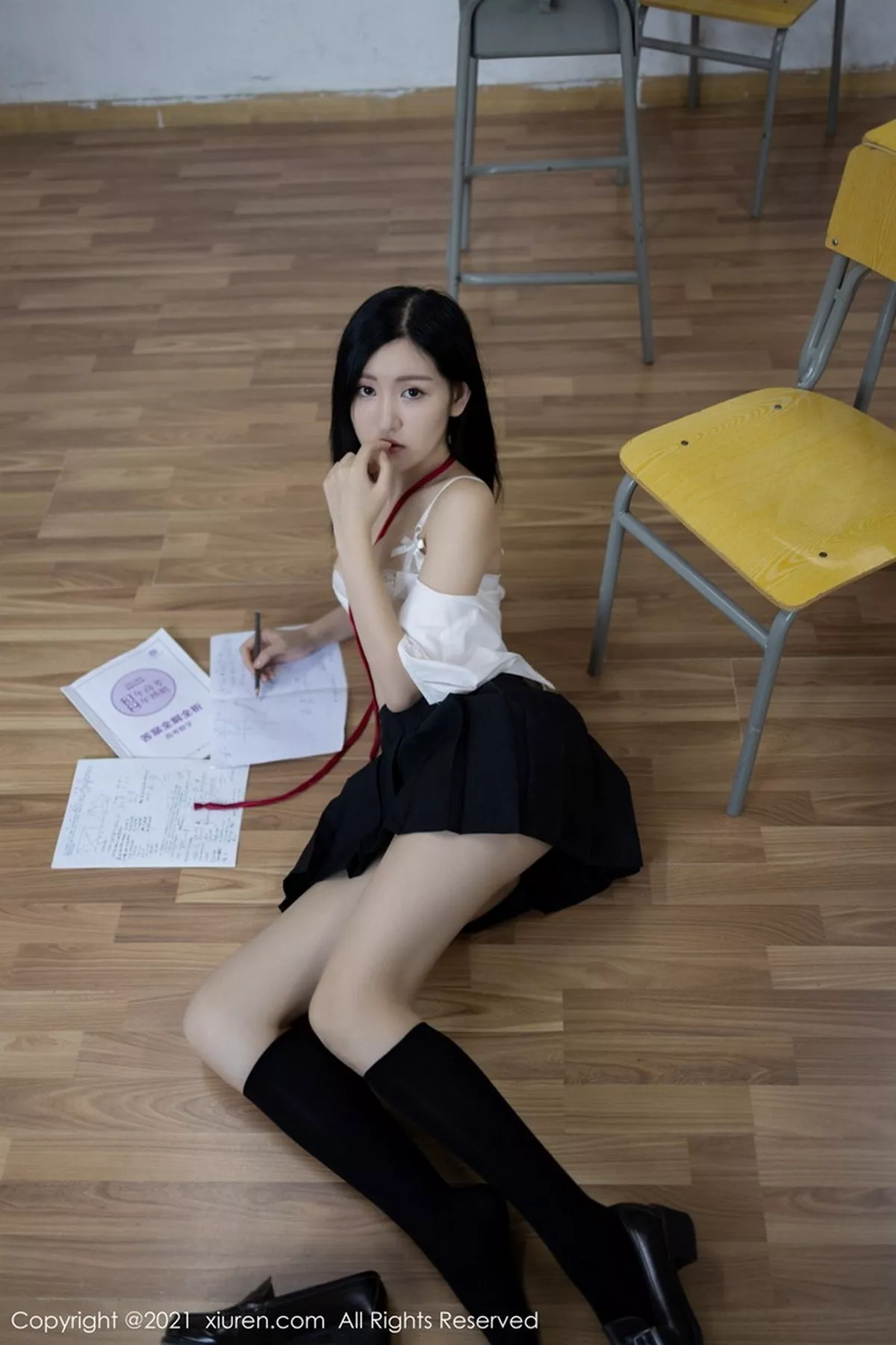 秀人集.com_[XiuRen秀人网]No.2970_女神沈梦瑶教室不良学生主题白衬衣配黑短裙撩人姿势诱惑写真60P