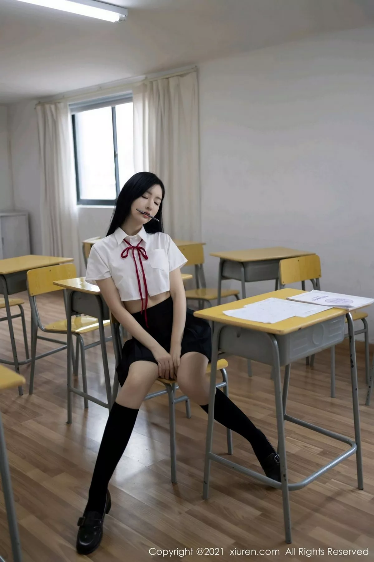 秀人集.com_[XiuRen秀人网]No.2970_女神沈梦瑶教室不良学生主题白衬衣配黑短裙撩人姿势诱惑写真60P