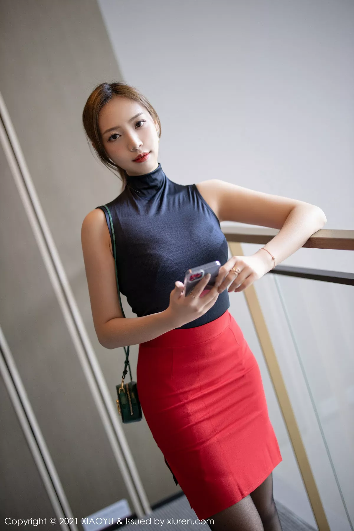 秀人集.com_[XiaoYu画语界]Vol.491_嫩模郑颖姗Bev经典都市OL制服配黑丝吊袜秀翘臀撩人诱惑写真75P