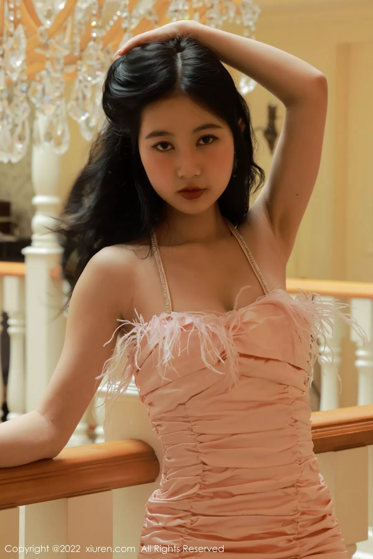 秀人集.com_[XiuRen秀人网]No.5235_模特谢晚晚澳门旅拍性感粉色吊带配超薄肉丝半脱秀翘臀诱惑写真52P