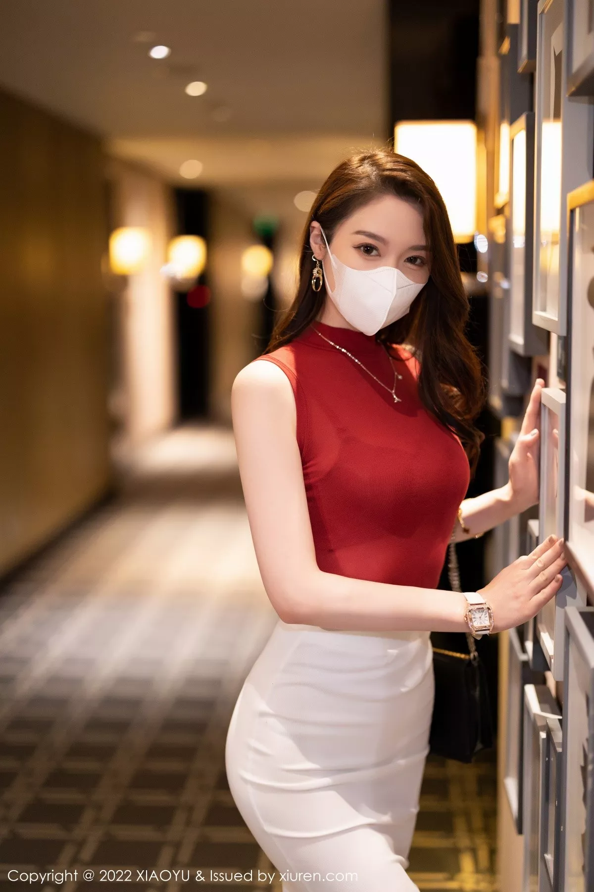 秀人集.com_[XiaoYu画语界]Vol.814_模特梦心玥性感收身上衣配白短裙露红色内衣超薄肉丝诱惑写真97P