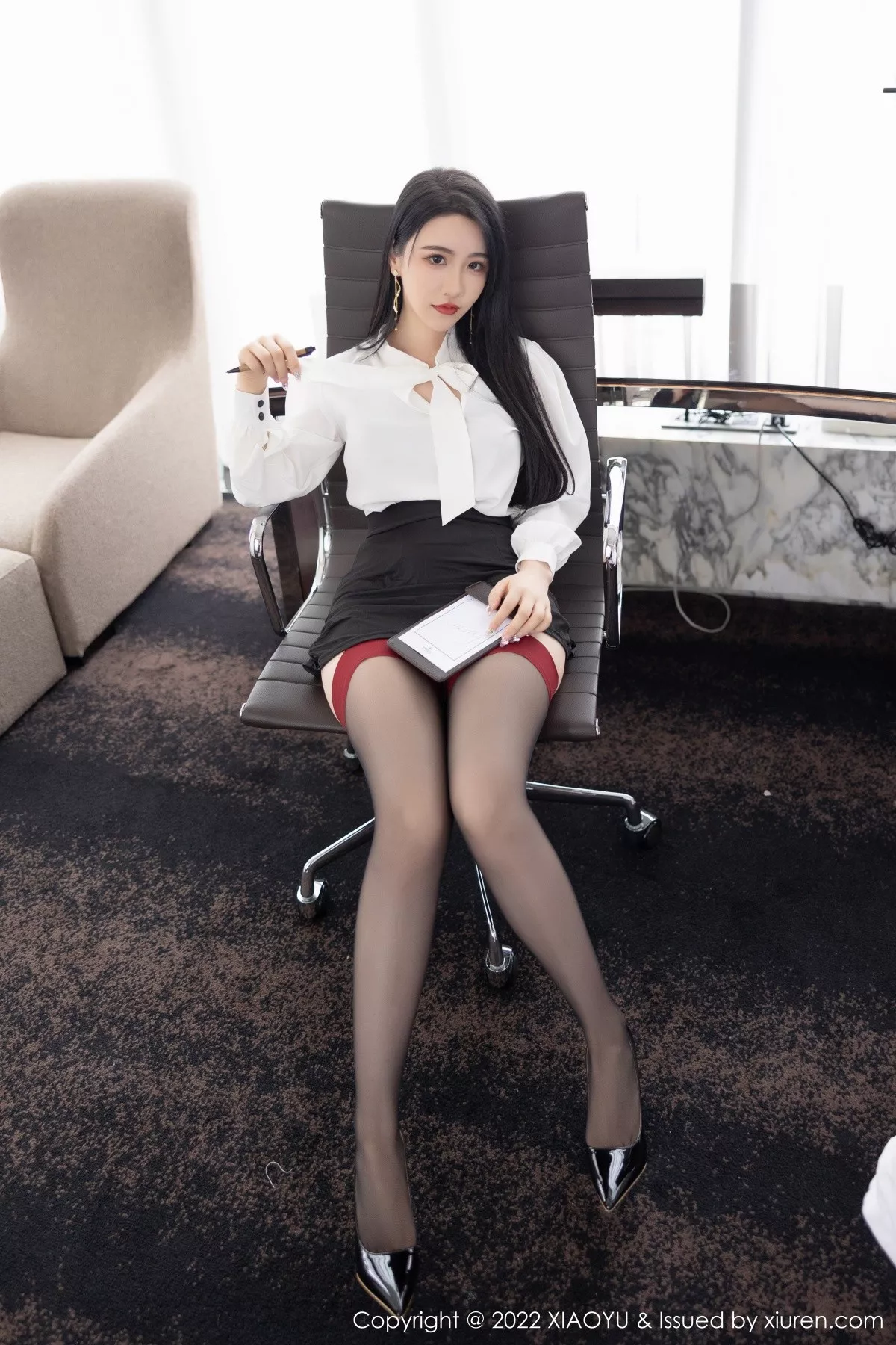 秀人集.com_[XiaoYu画语界]Vol.819_女神Cherry樱桃酱秘书角色装黑色轻透服饰秀完美身材诱惑写真83P