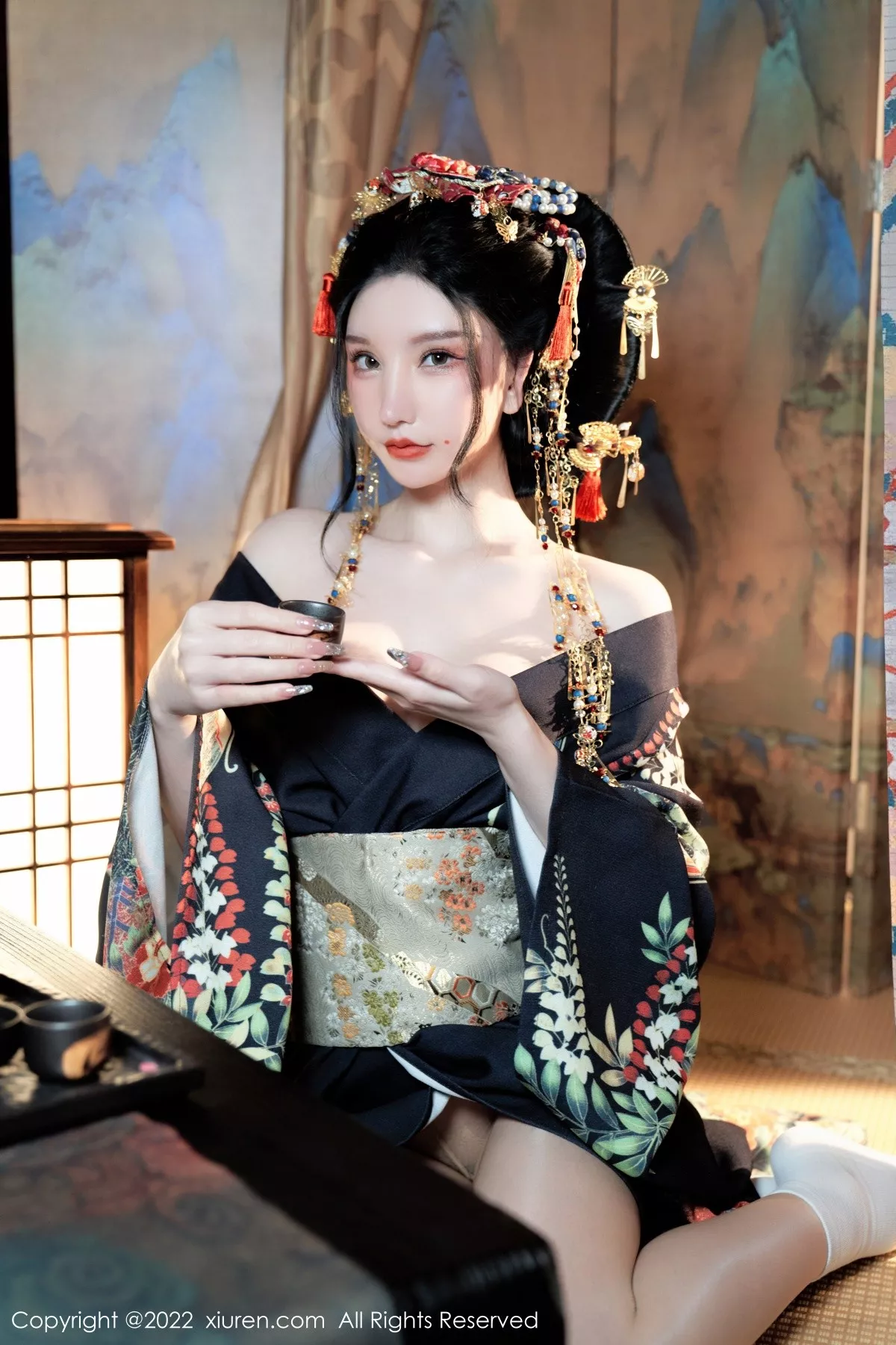 秀人集.com_[XiuRen秀人网]No.5537_女神周于希Sally宽衣解带主题日系风脱和服露翘臀美腿诱惑写真80P