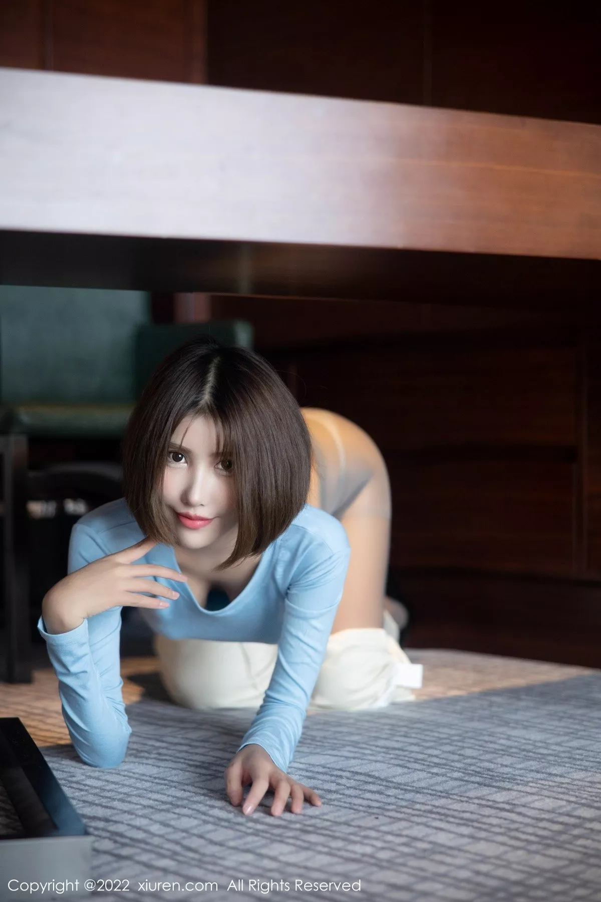秀人集.com_[XiuRen秀人网]No.5560_模特宋愉愉淡蓝色收身衣配白色长裤露开档灰丝袜迷人诱惑写真81P
