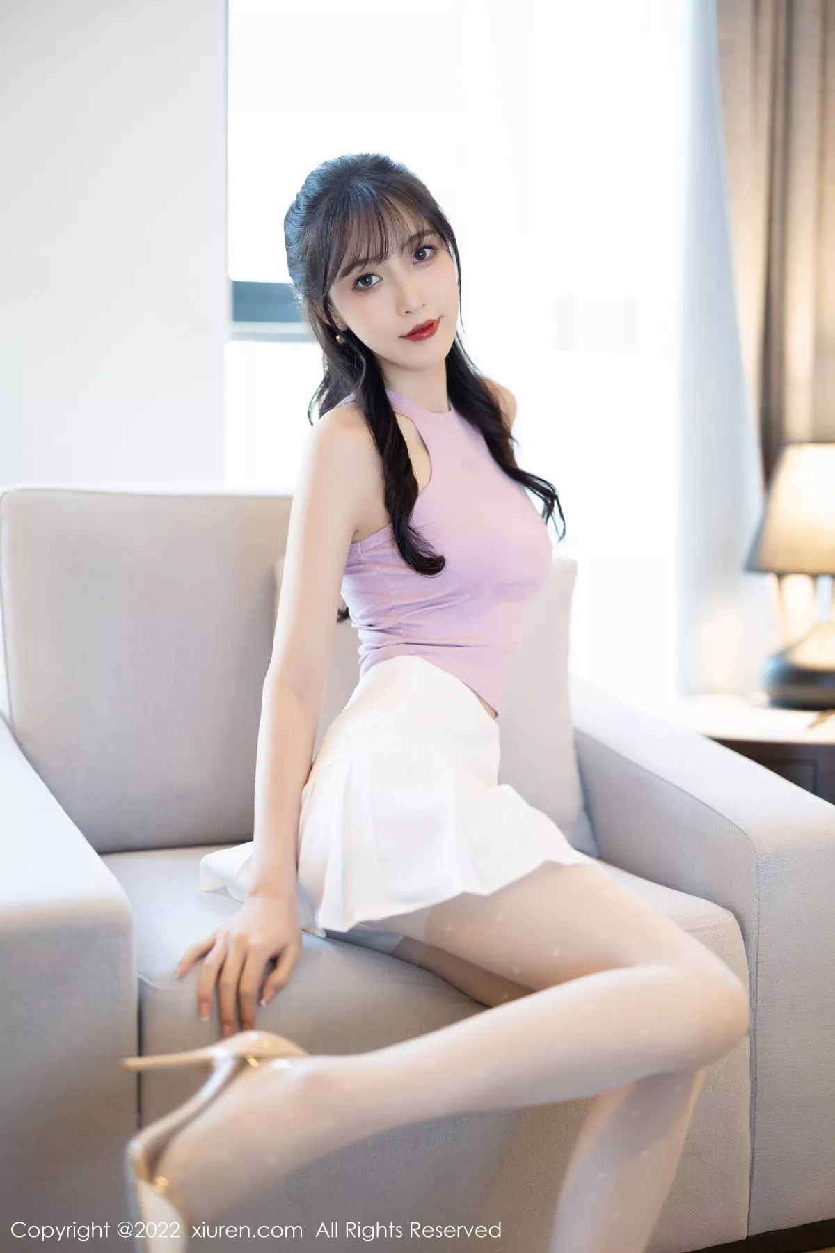 秀人集.com_[XiuRen秀人网]No.5622_模特林星阑性感淡紫真空上衣配白短裙秀曼妙身姿迷人诱惑写真82P