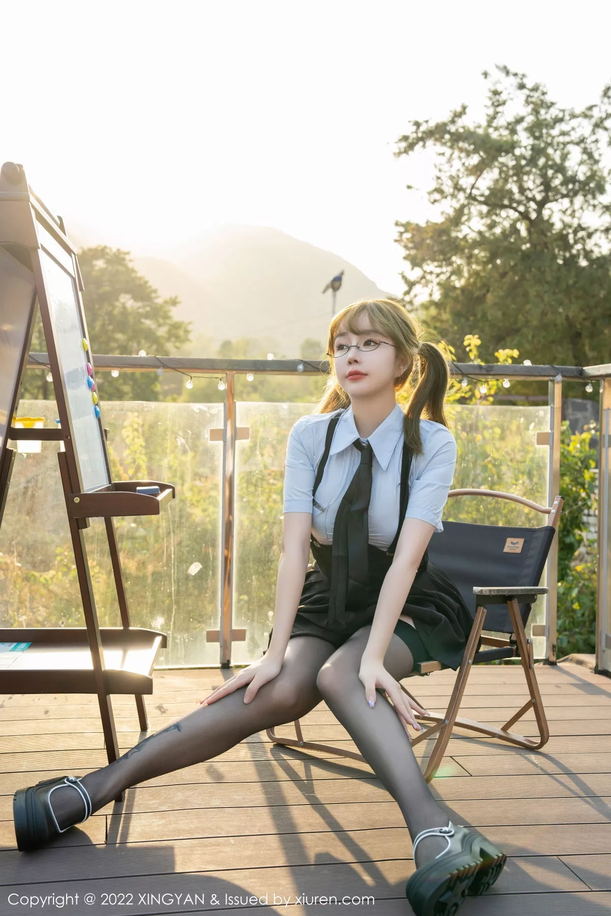 秀人集.com_[XINGYAN星颜社]VOL.153_女神王雨纯浅蓝色T恤配黑虽然背带裙露白色内衣超薄黑丝诱惑写真71P