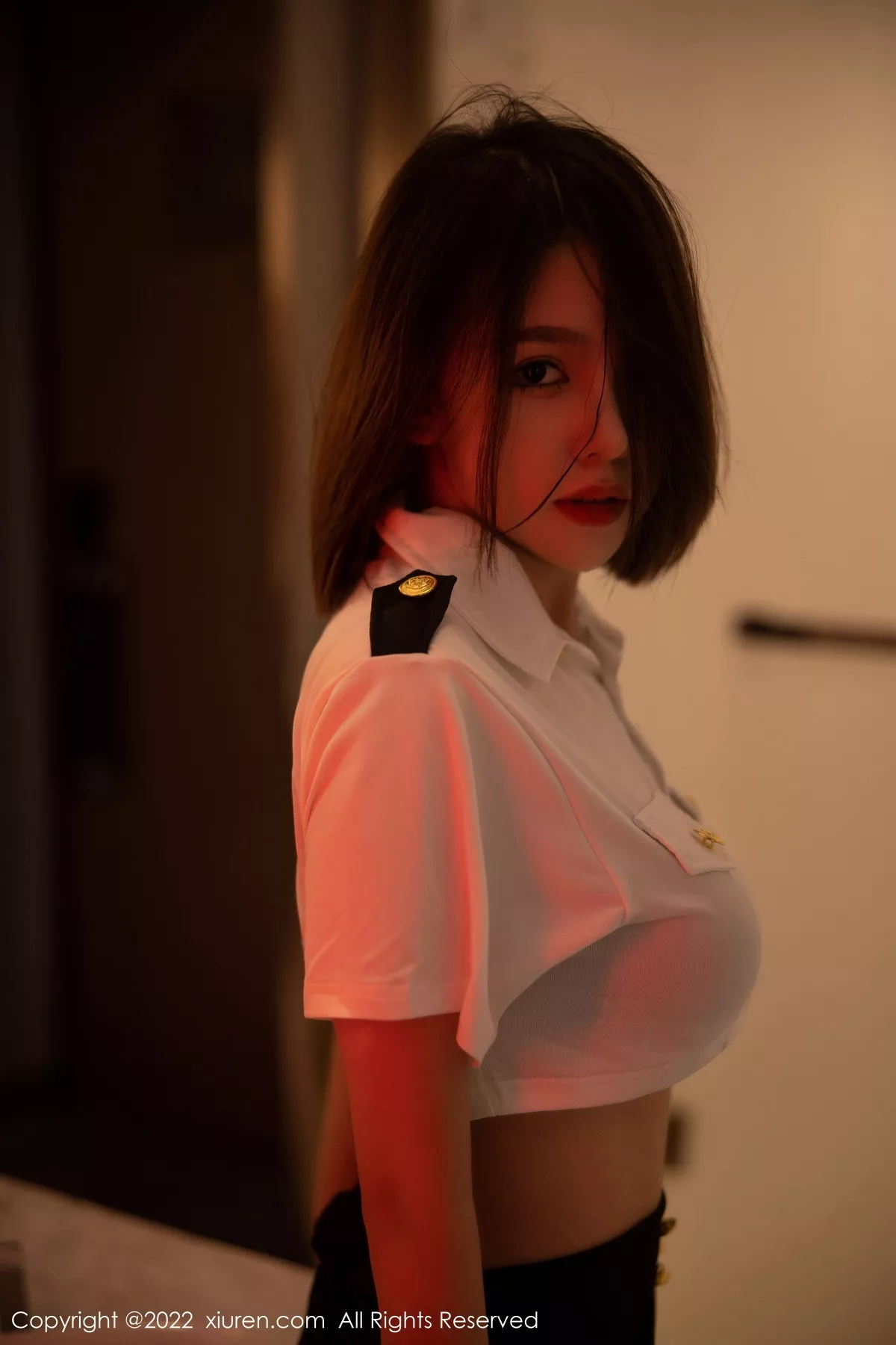 秀人集.com_[XiuRen秀人网]No.5815_模特美羊羊性感制服主题白色上衣配黑短裙露黑色内衣诱惑写真79P