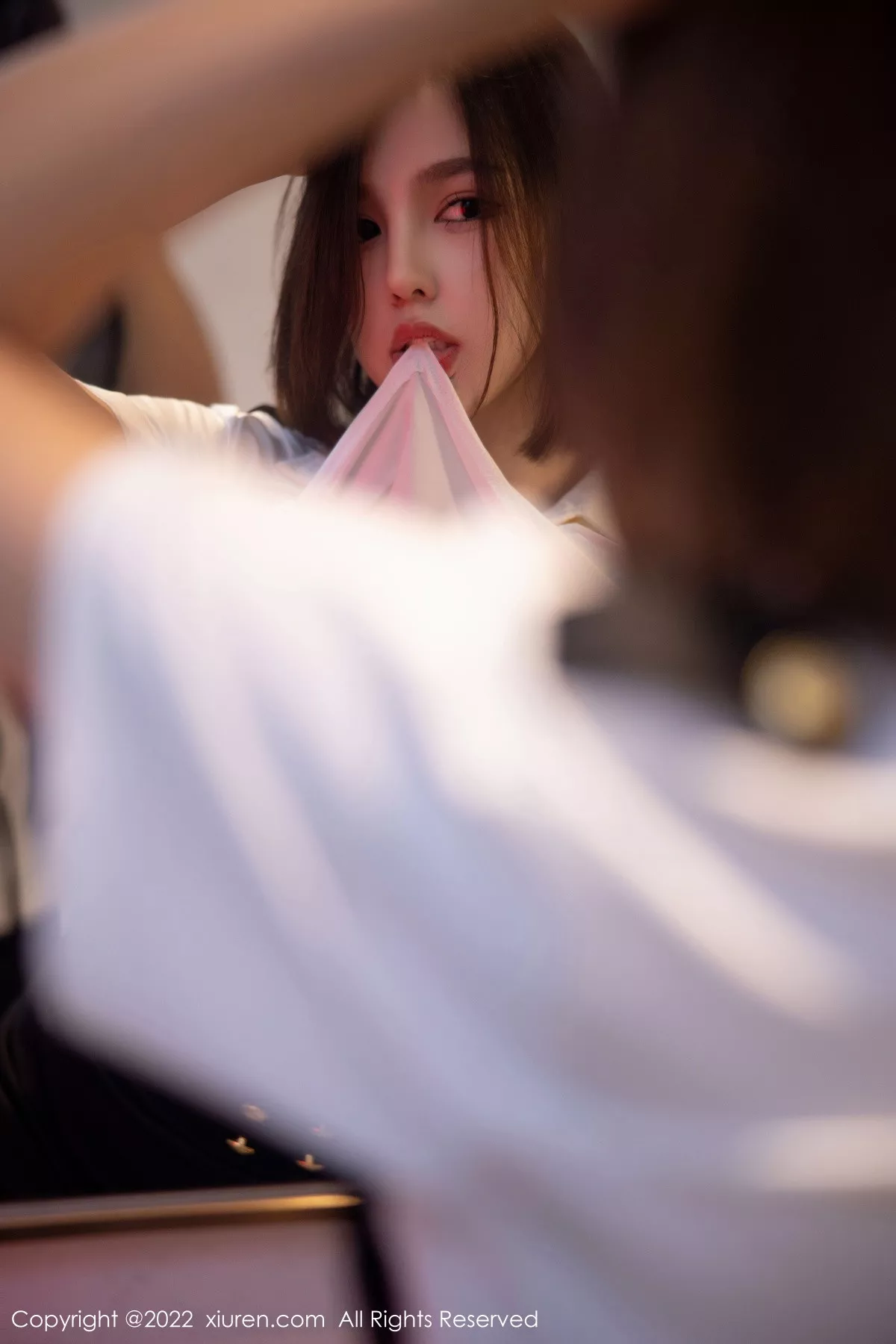 秀人集.com_[XiuRen秀人网]No.5815_模特美羊羊性感制服主题白色上衣配黑短裙露黑色内衣诱惑写真79P