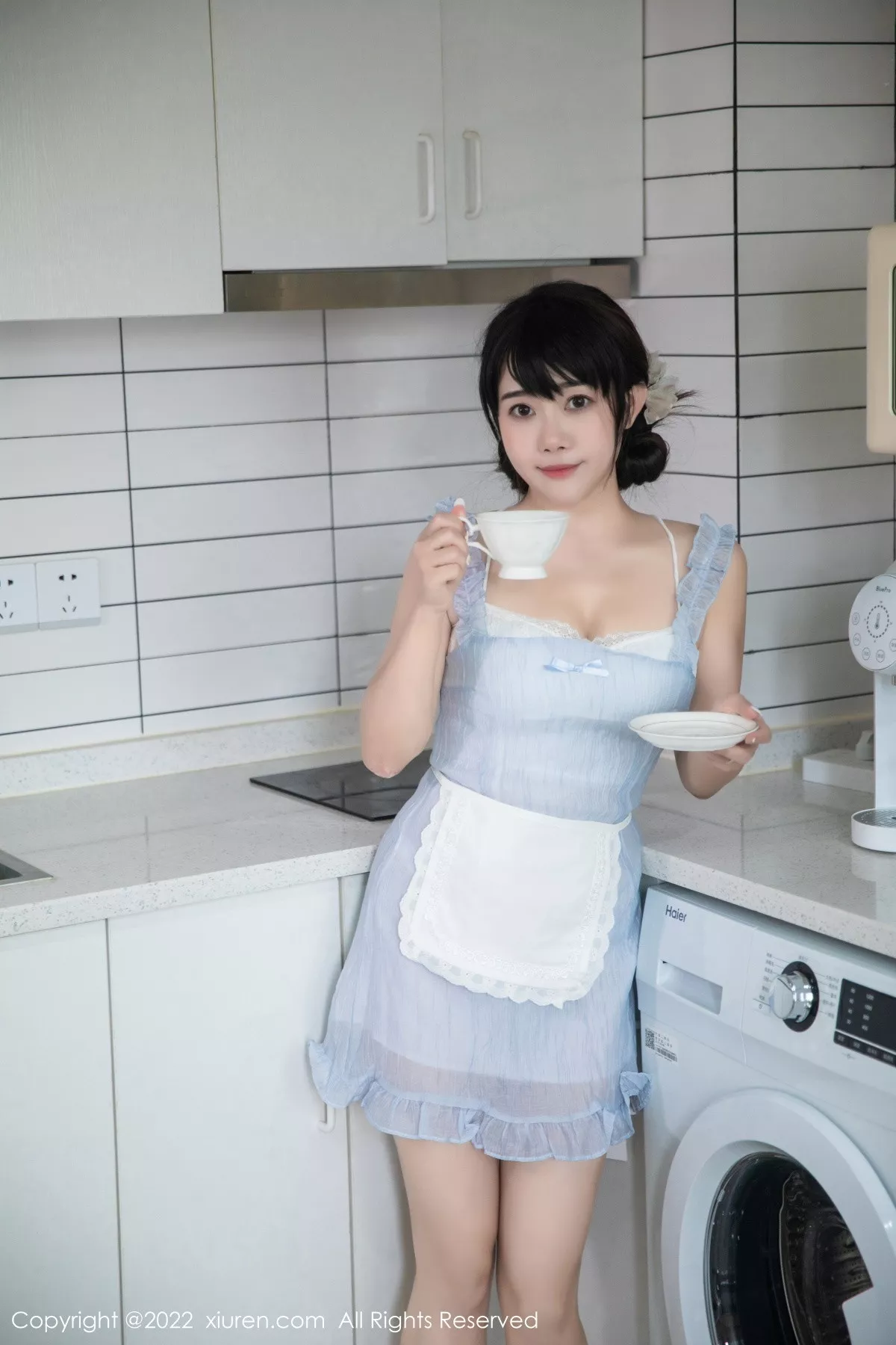 秀人集.com_[XiuRen秀人网]No.5834_模特严利娅Yuliya私房性感浅蓝色女仆服饰秀翘臀美腿诱惑写真53P