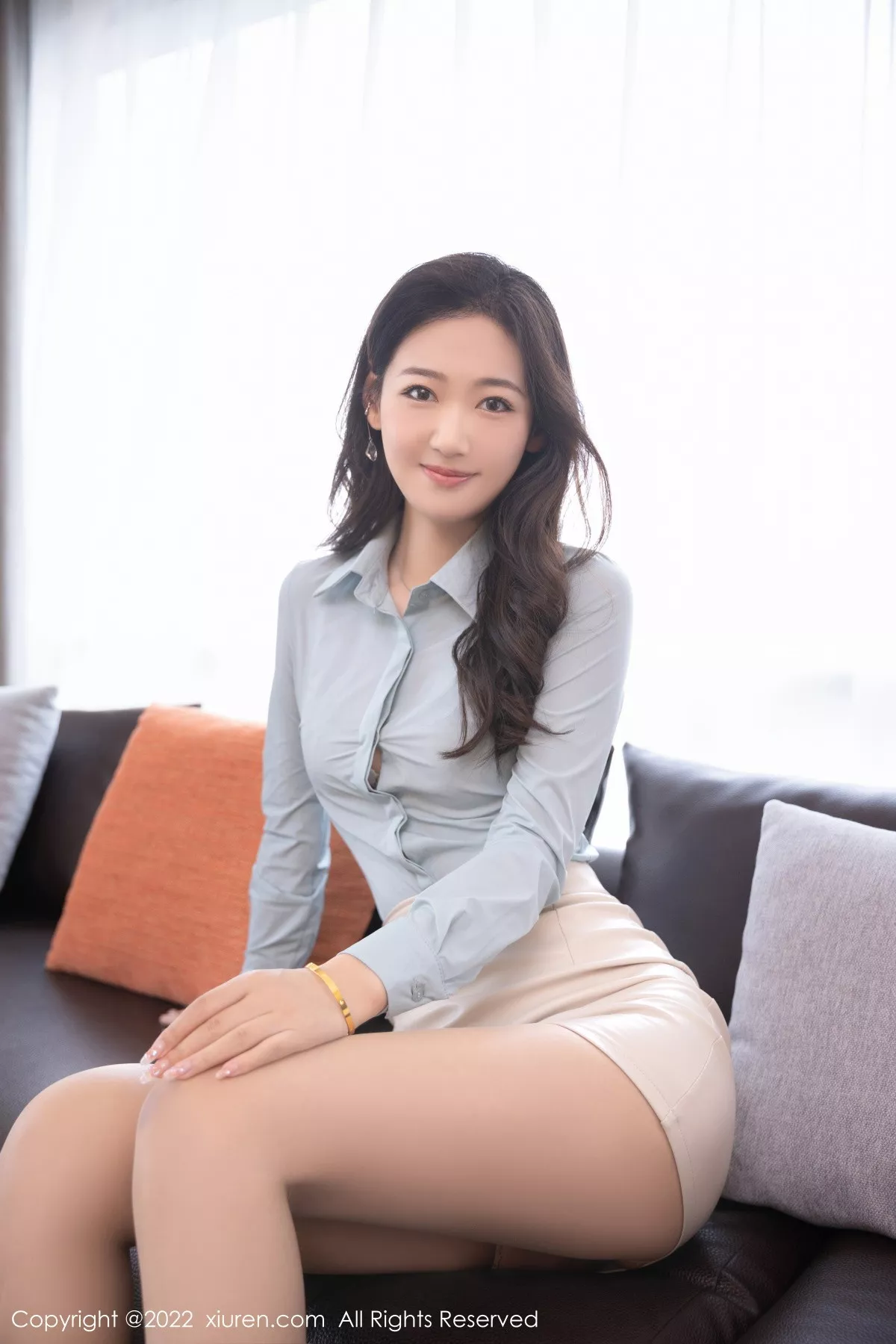 秀人集.com_[XiuRen秀人网]No.5854_模特唐安琪应酬拍摄主题淡蓝上衣配白短裙露开档肉丝诱惑写真86P