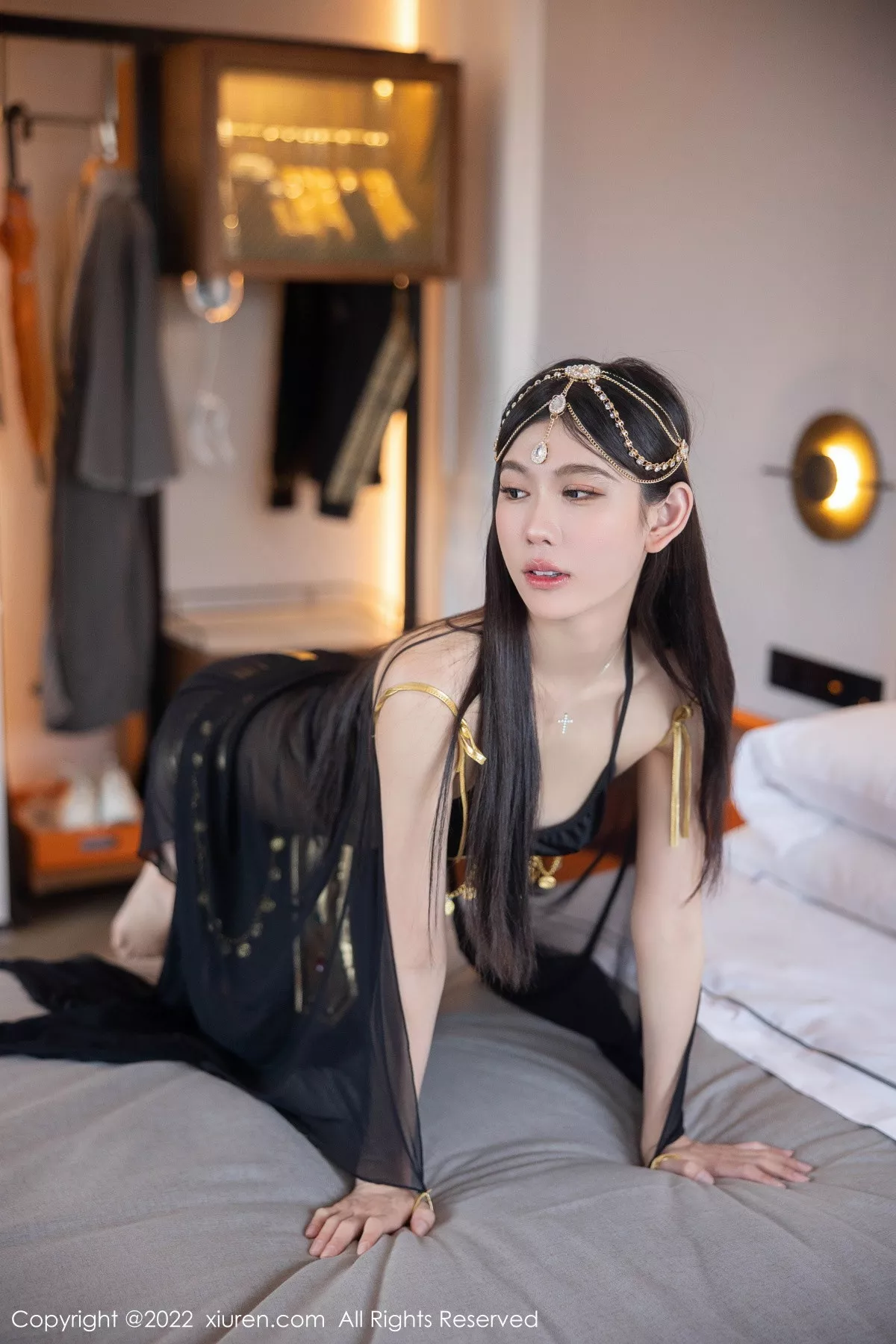 秀人集.com_[XiuRen秀人网]No.5849_模特李雅柔西域风情主题黑色薄纱遮面露性感内衣迷人诱惑写真65P