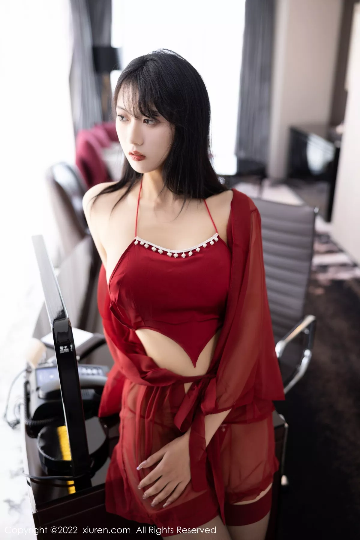 秀人集.com_[XiuRen秀人网]No.5850_模特林子遥私房性感红色薄纱睡衣+性感黑色内衣完美诱惑写真81P